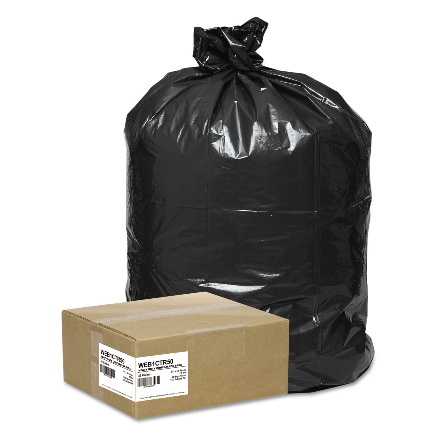 Handi-Bag Extra Large 33 Gallon Trash Bags, Black, Low-Density