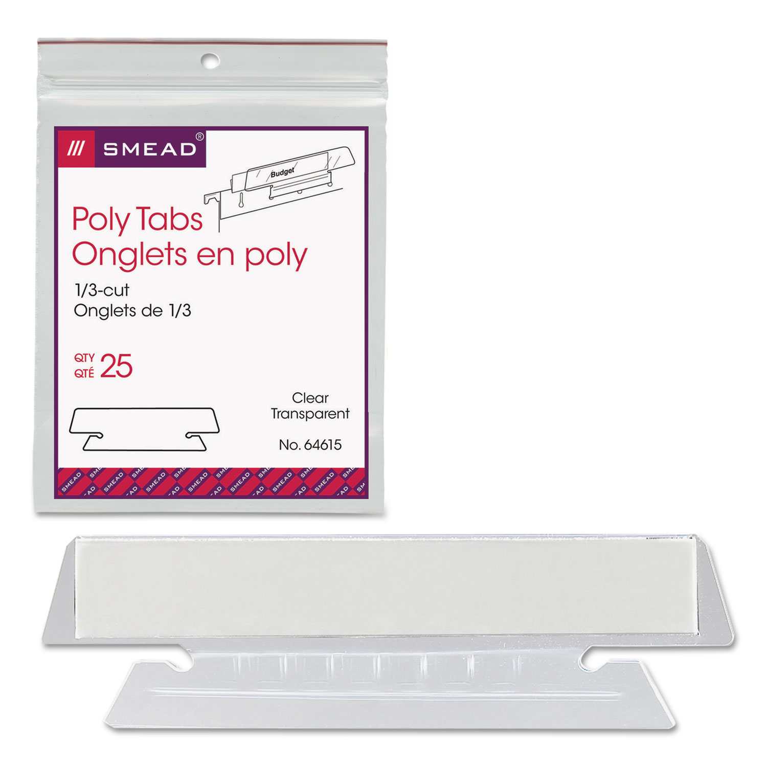 Smead Poly Index Tabs and Inserts For Hanging File Folders
