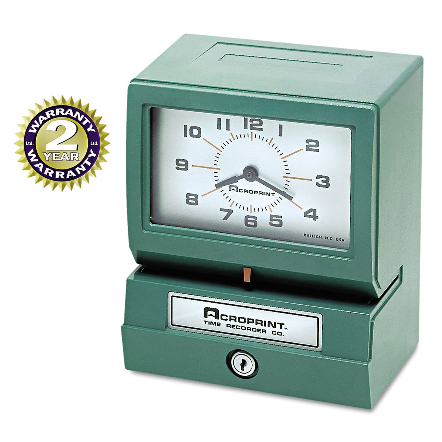 Acroprint Model 150 Heavy-Duty Time Recorder, Automatic Operation,  Month/Date/1-12 Hours/Minutes, Green (012070411) | OfficeCrave.com, image size:1500x1500