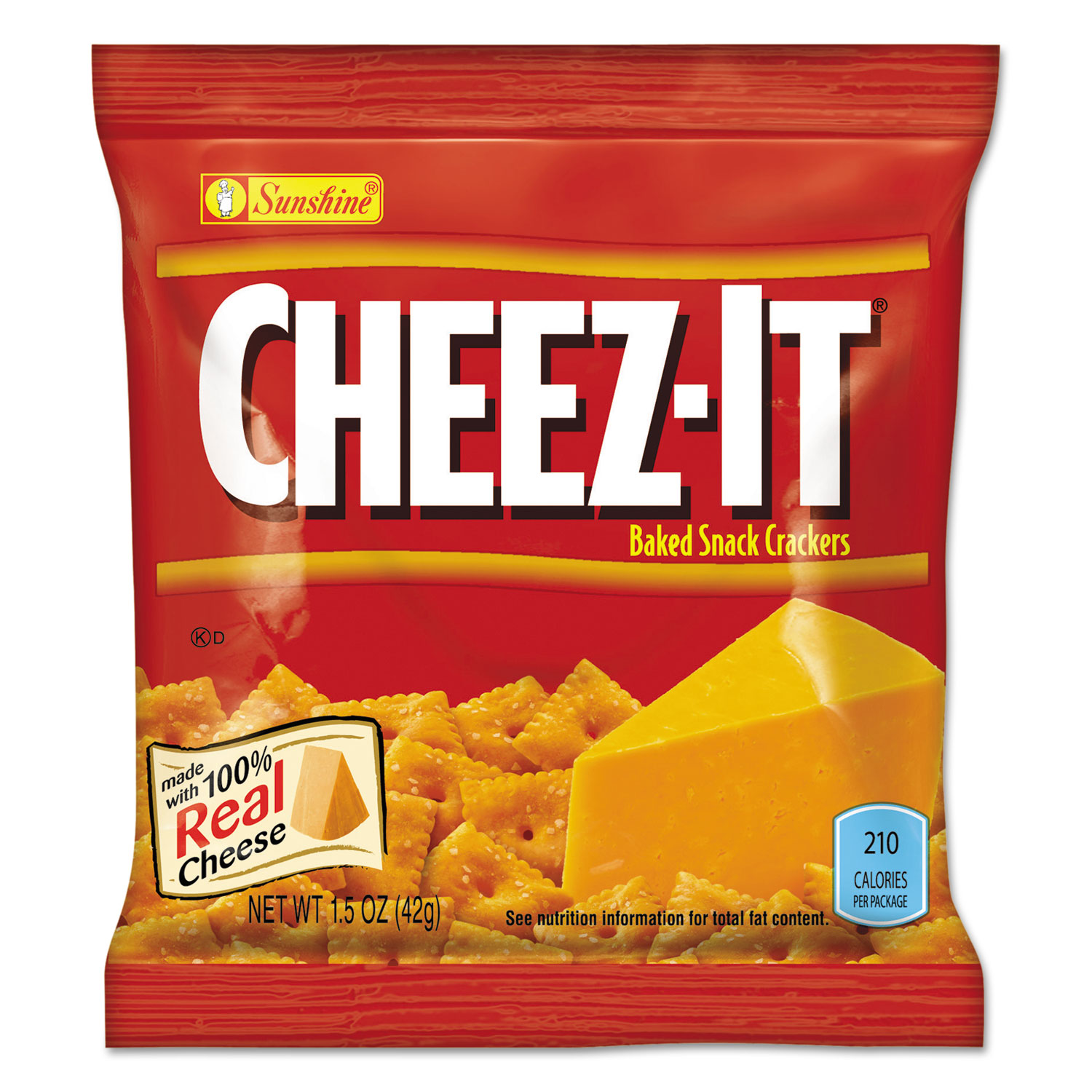 cheece！！ Sunshine Cheez-it Crackers, 1.5 oz Bag, Reduced Fat, 60