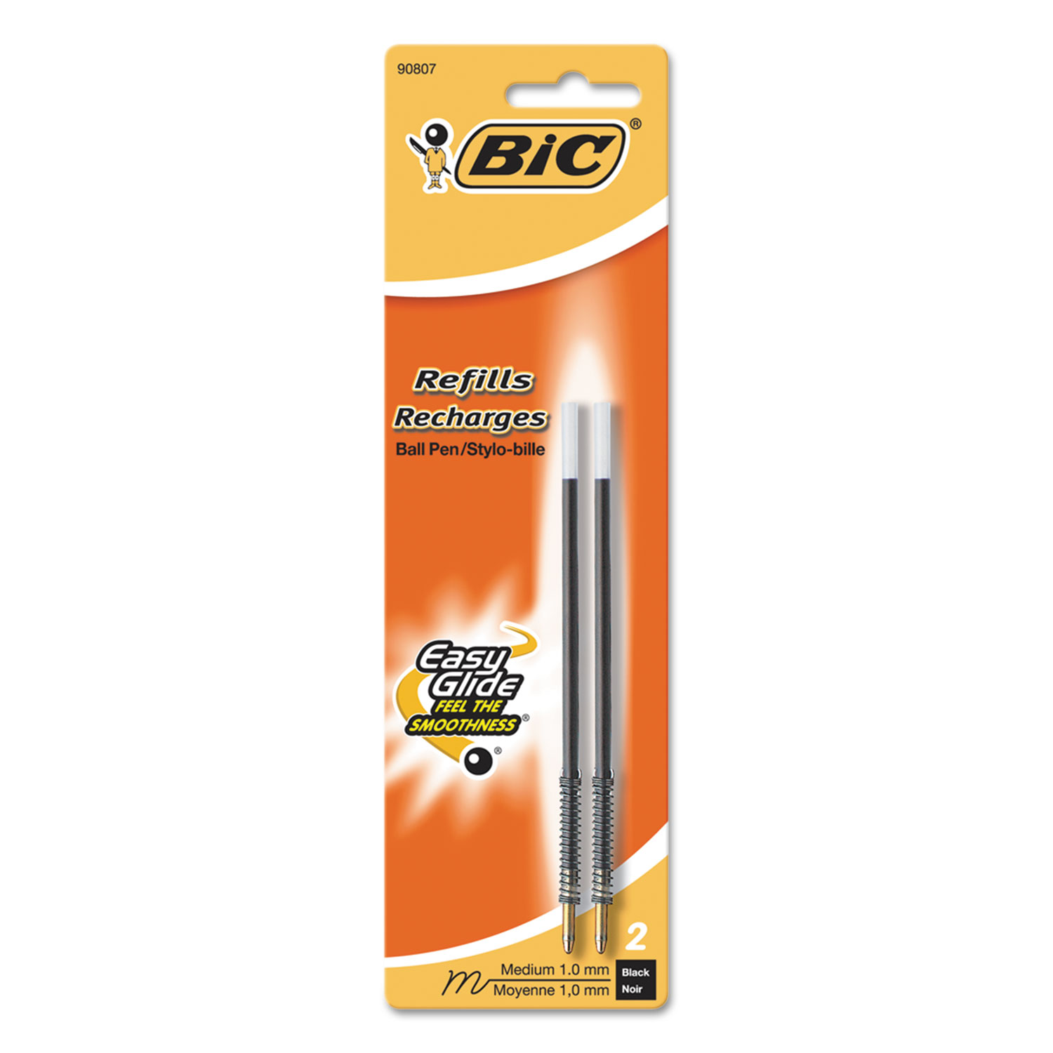 Refill for BIC Retractable Ballpoint Pens, Medium Point, Black Ink