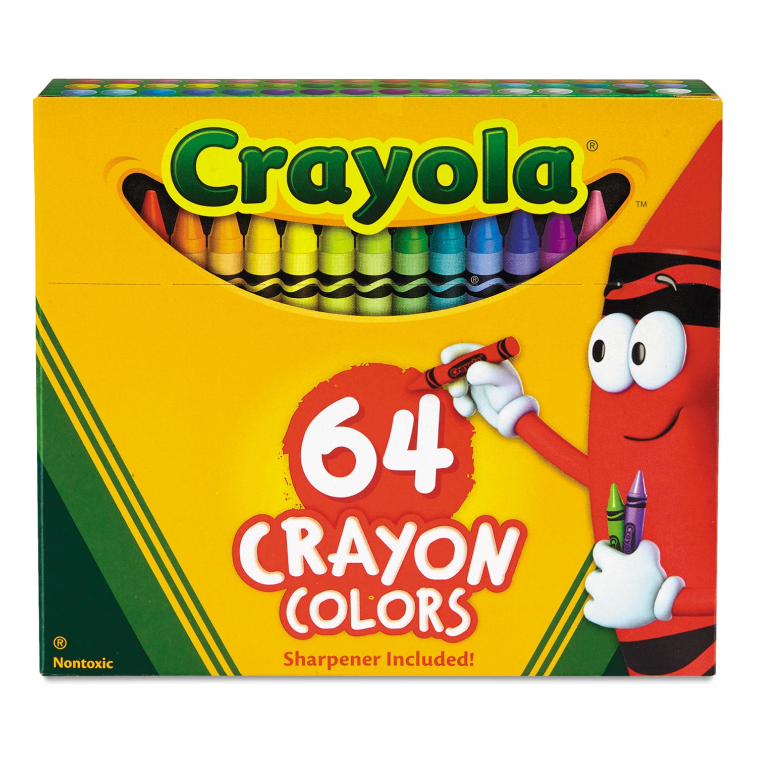 Crayola Classic Color Crayons in Flip-Top Pack with Sharpener, 64