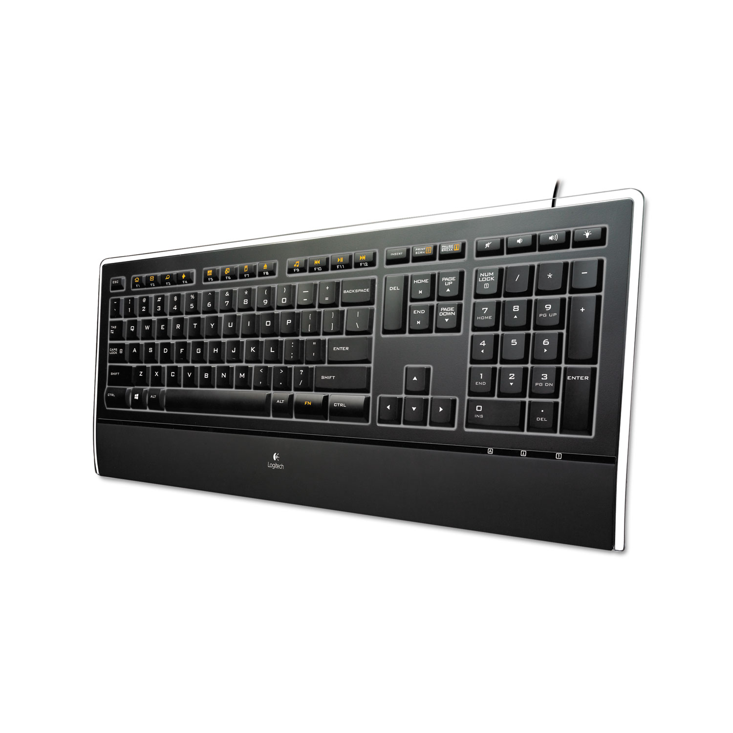 Logitech K740 Illuminated Wired Keyboard, USB, Black