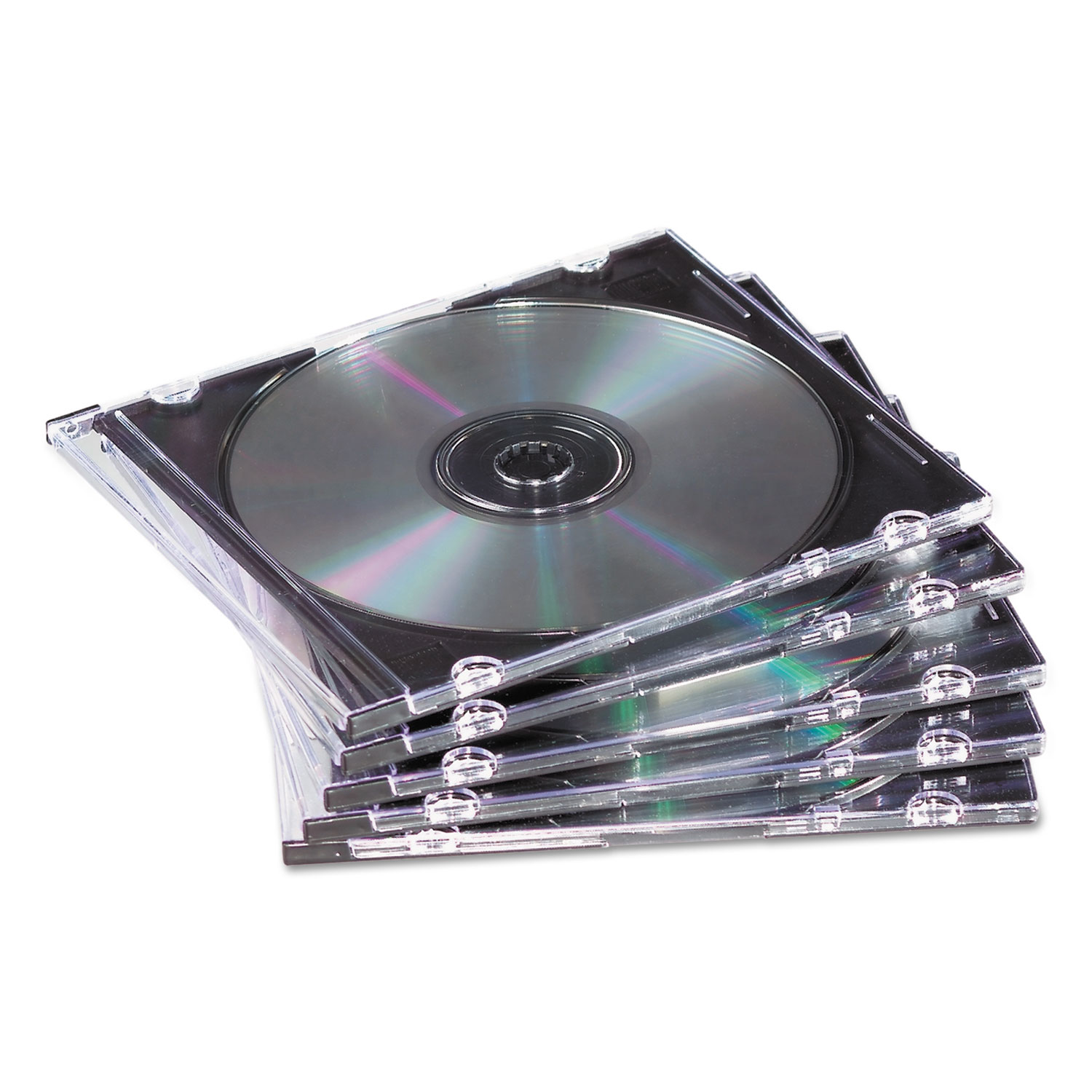Fellowes Slim Jewel Case, Clear/Black, 50/Pack (98330