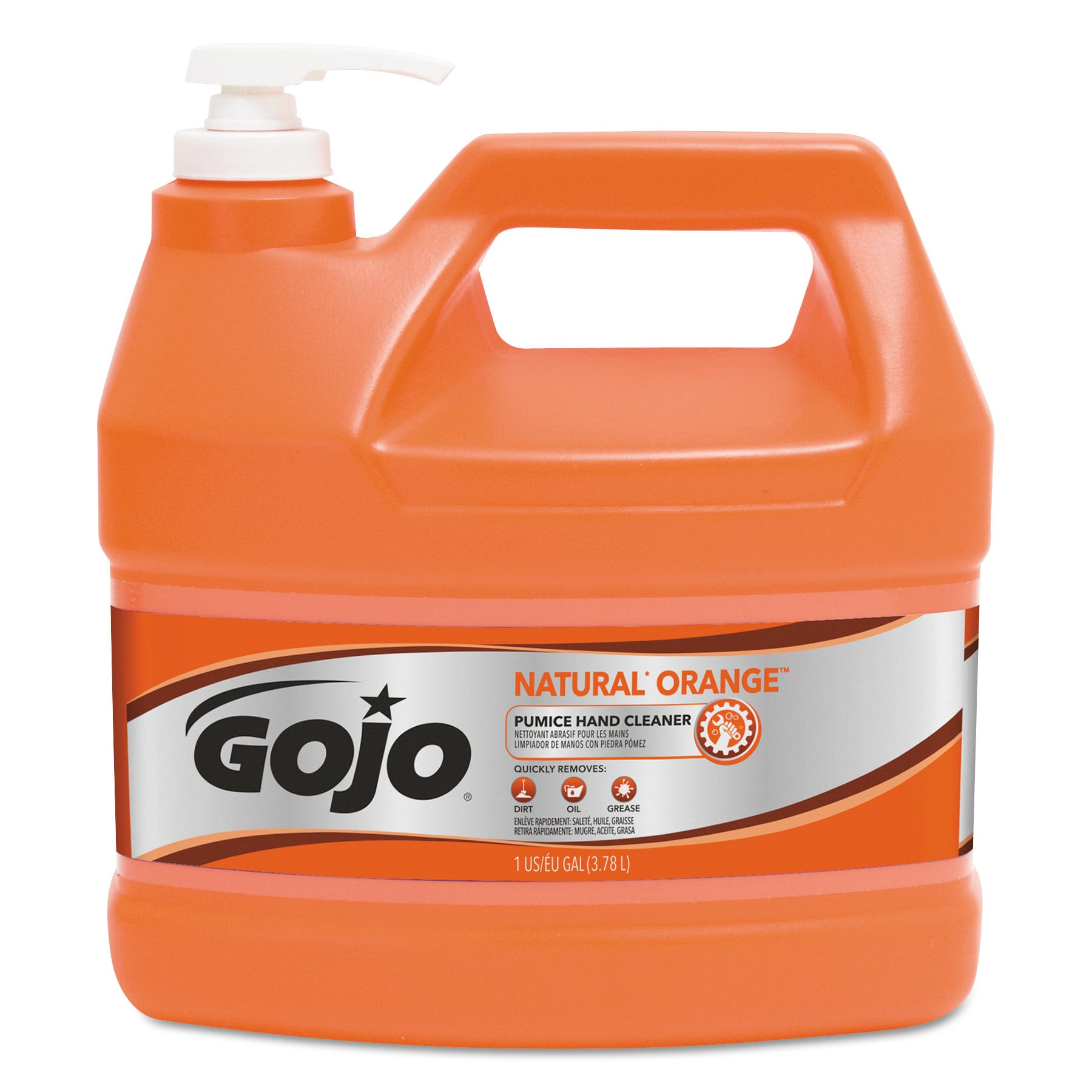 GOJO NATURAL ORANGE Pumice Hand Cleaner, Citrus, 1 gal Pump Bottle