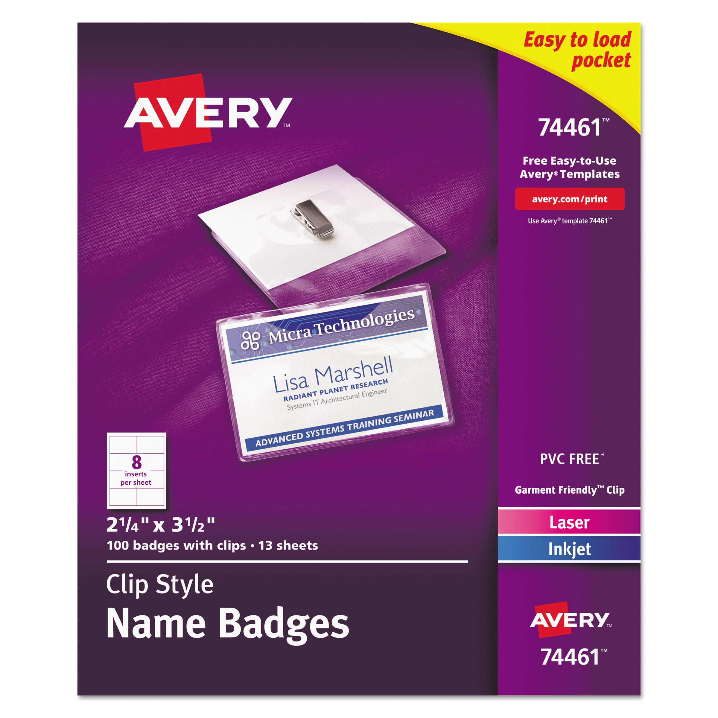 Papel Para Plastificar Avery Insignias De Nombre Autolaminad | Cuotas Sin Interés