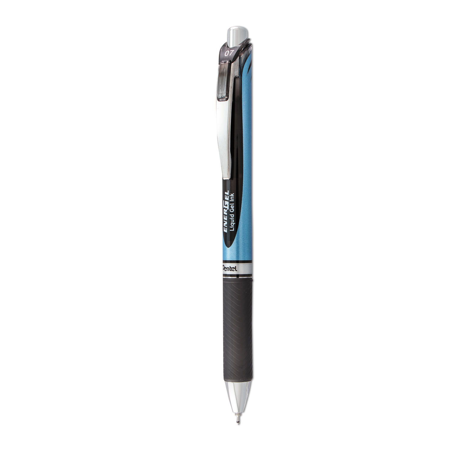 Pentel EnerGel RTX Retractable Gel Pen, Medium 0.7mm, Black Ink, Black/Gray  Barrel (BLN77A)