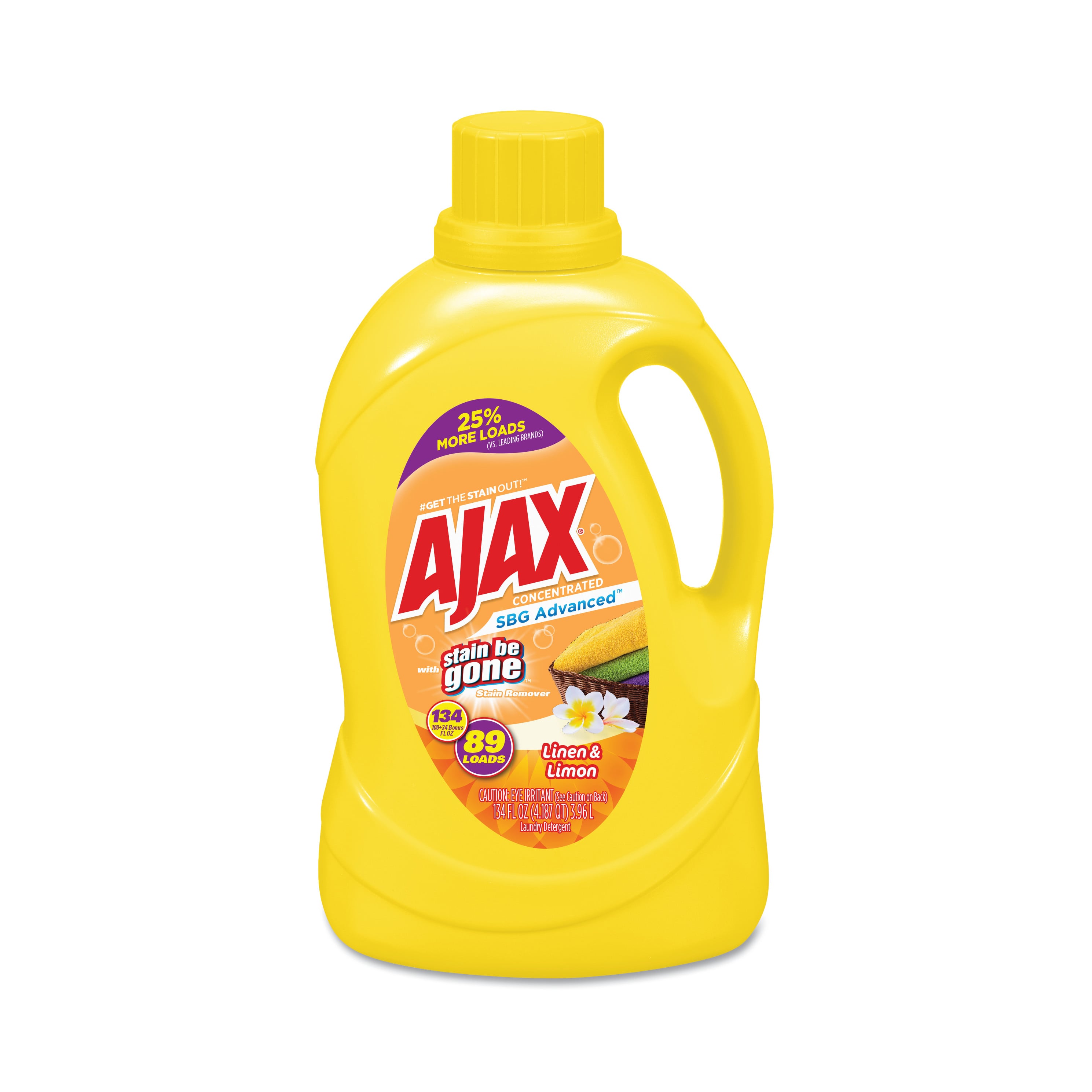 Ajax Laundry Detergent Liquid, Oxy Overload, Linen and Limon Scent