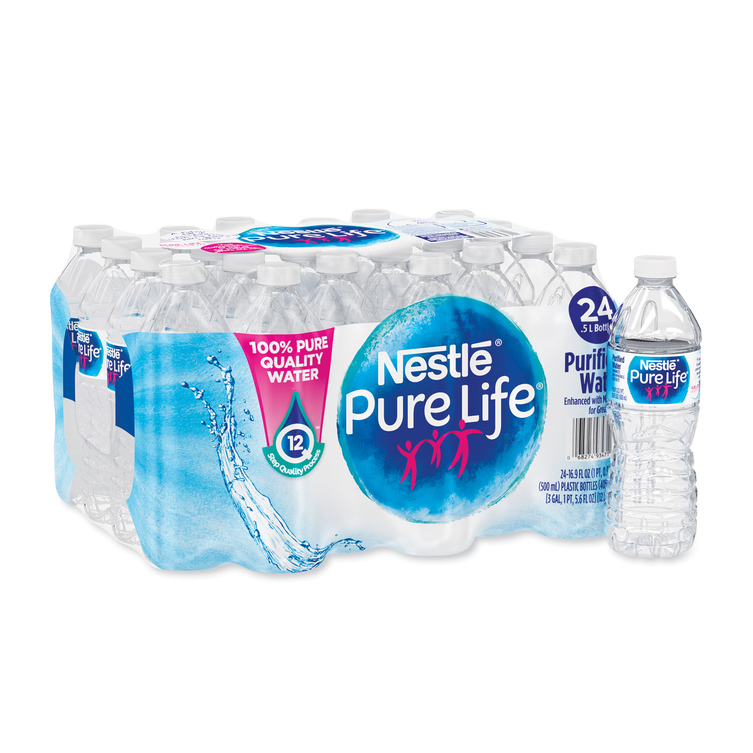 Pure Life Purified Water, 16.9 Fl Oz / 500 mL, Plastic Bottled Water (32  Pack)