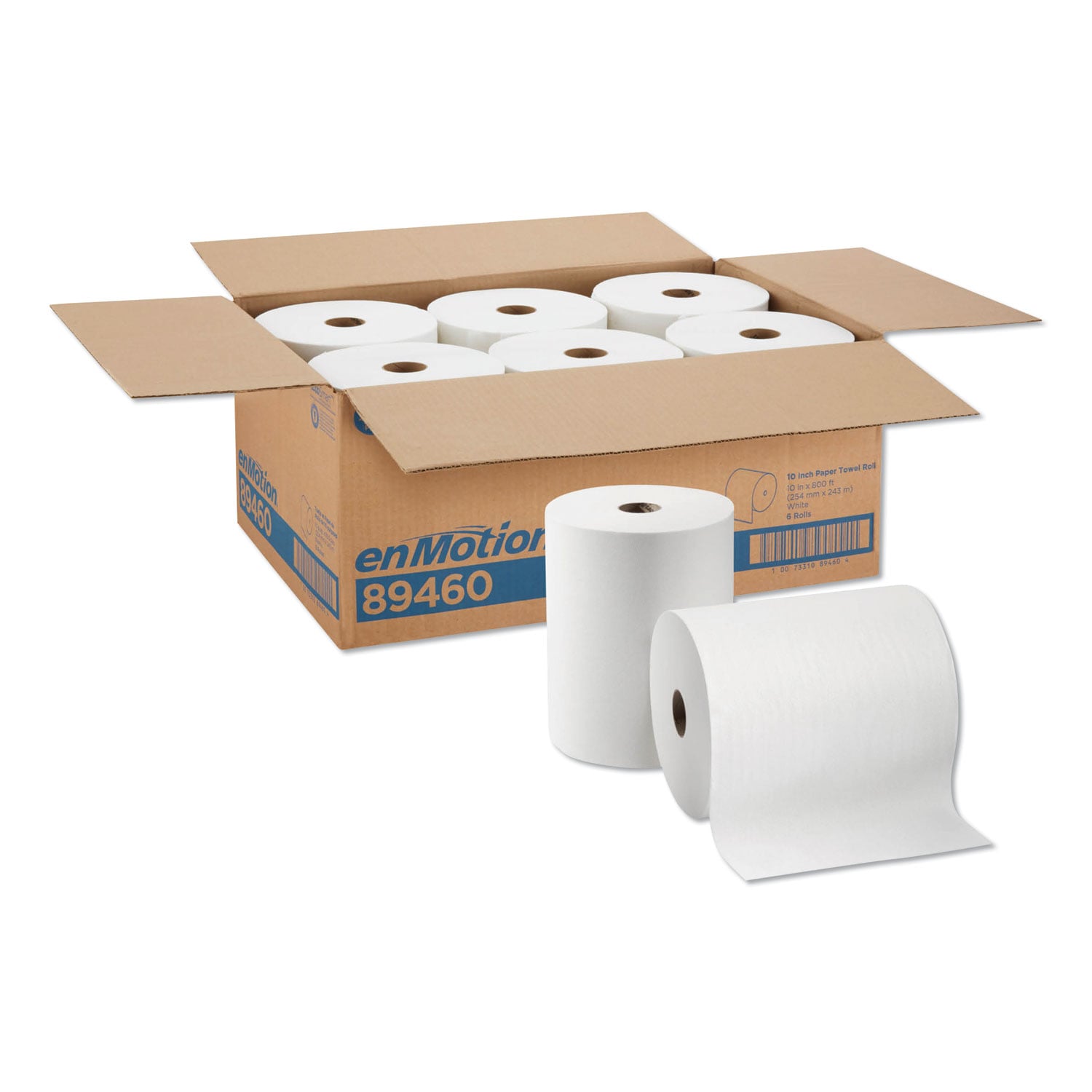 poposama enMotion Paper Towel Rolls, 10 inch, White, 6 Rolls Per Case