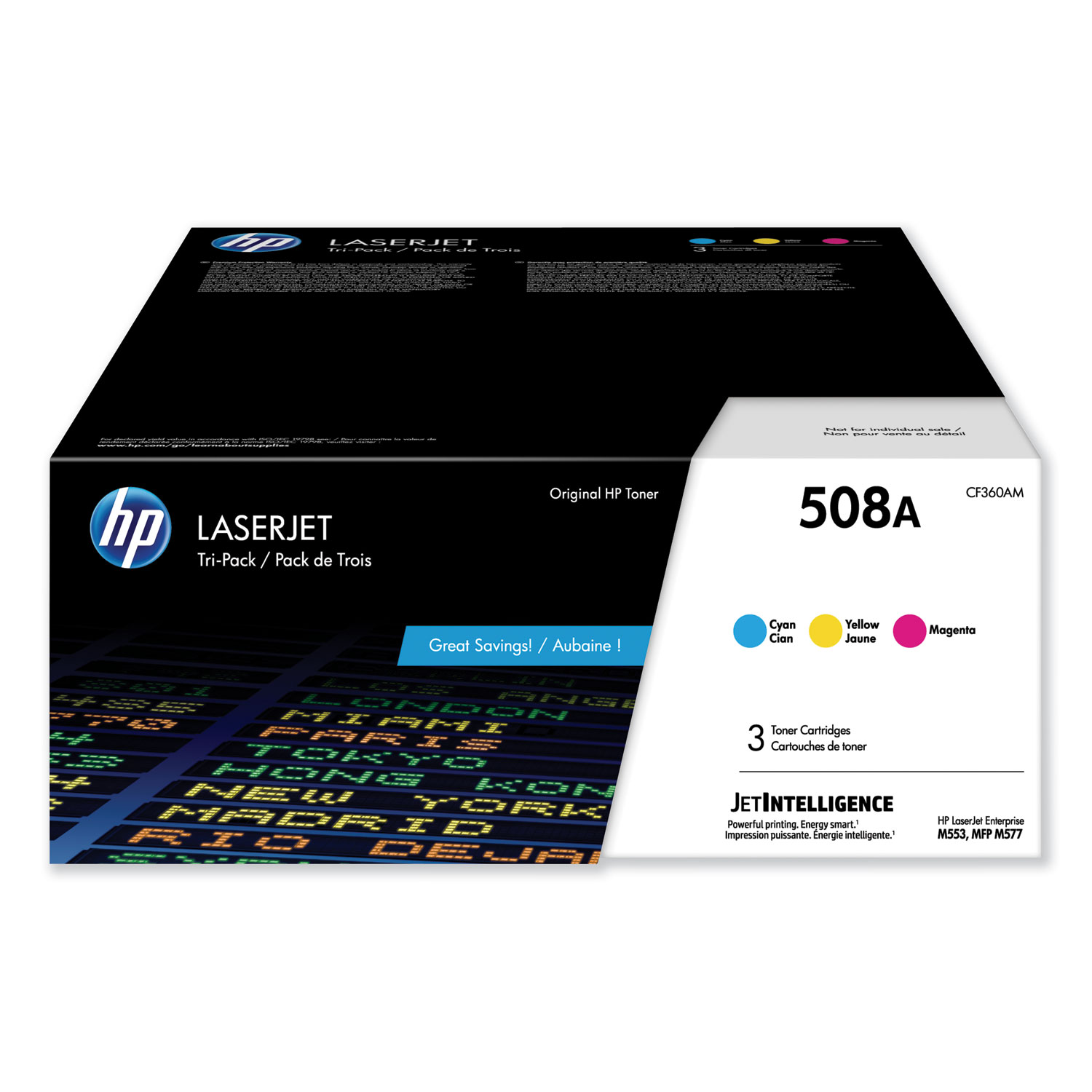 HP 508A (CF360AM) Cyan,Magenta,Yellow Toner Cartridge | OfficeCrave.com