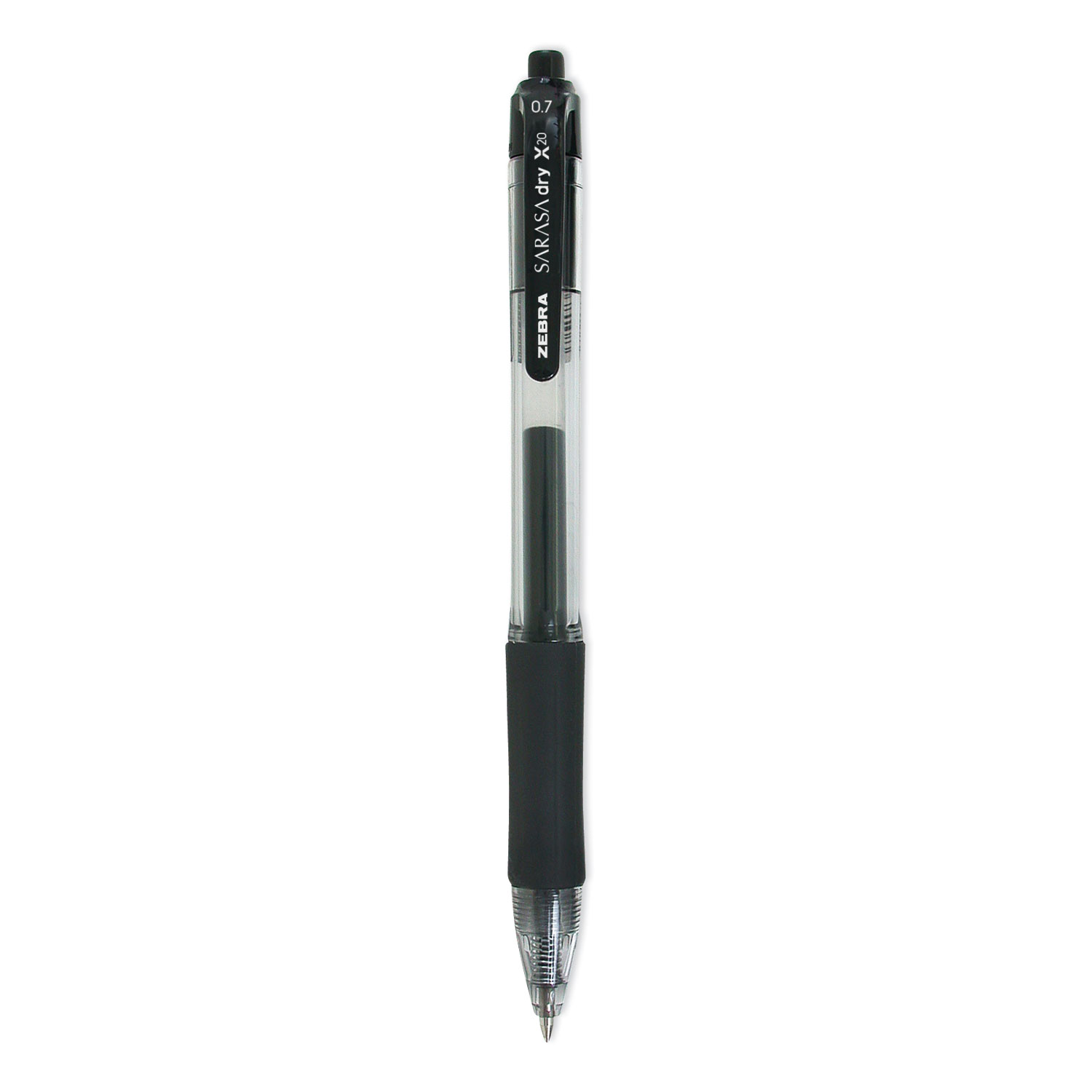Zebra Sarasa Dry Gel X20 Retractable Gel Pen, Medium 0.7mm, Black