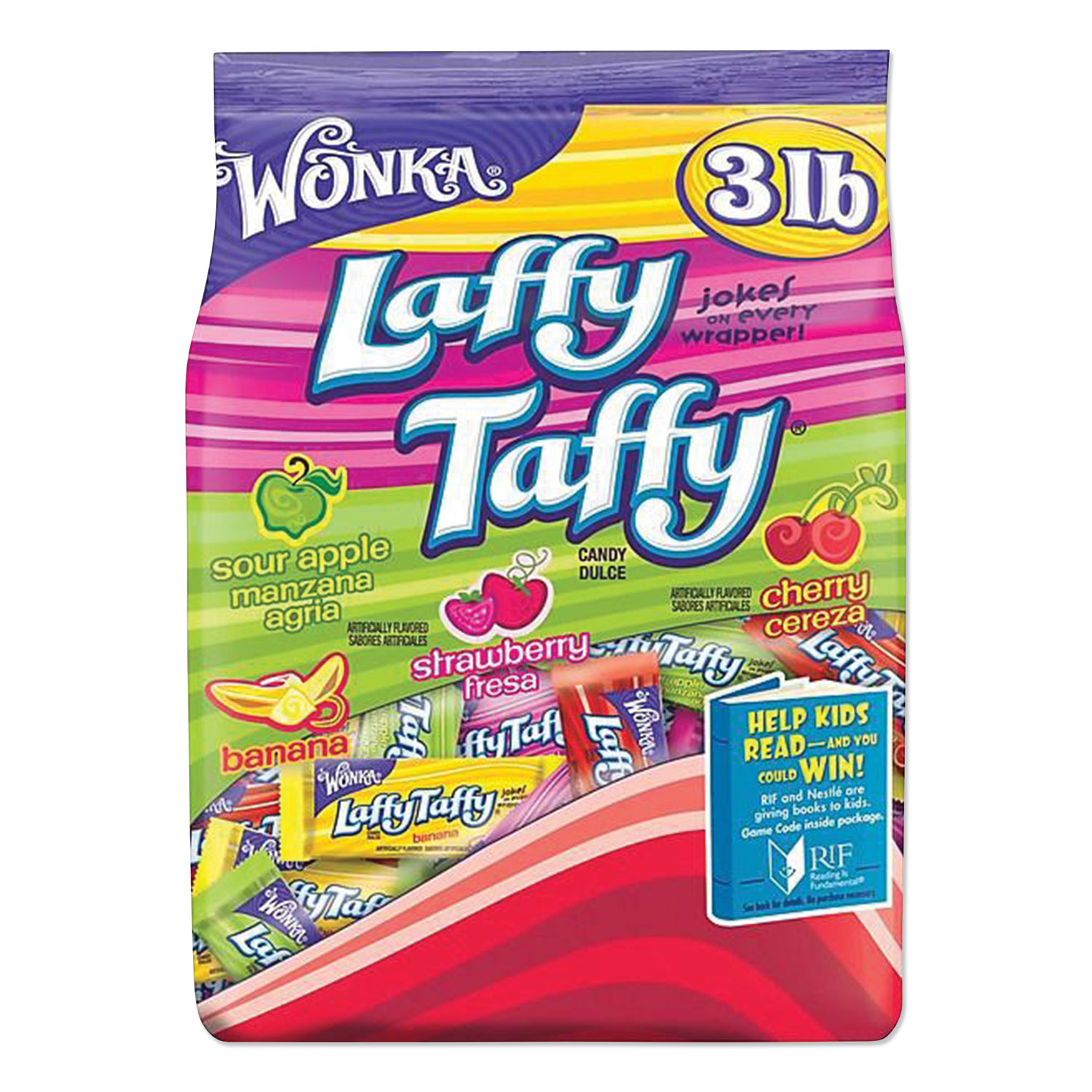Nestle Laffy Taffy, Assorted Flavors, Individually Wrapped, 48 oz