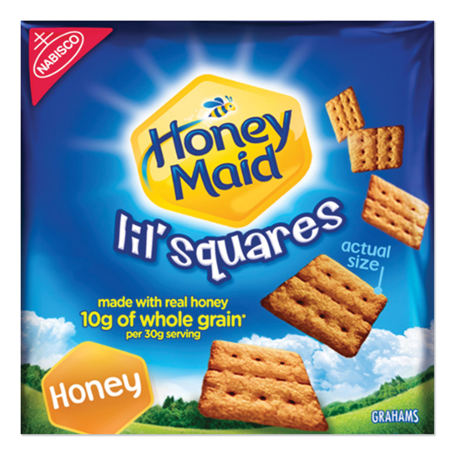 Nabisco Honey Maid Lil' Squares Graham Crackers, Honey, 1.06 oz Bag, 72/Carton (2051069
