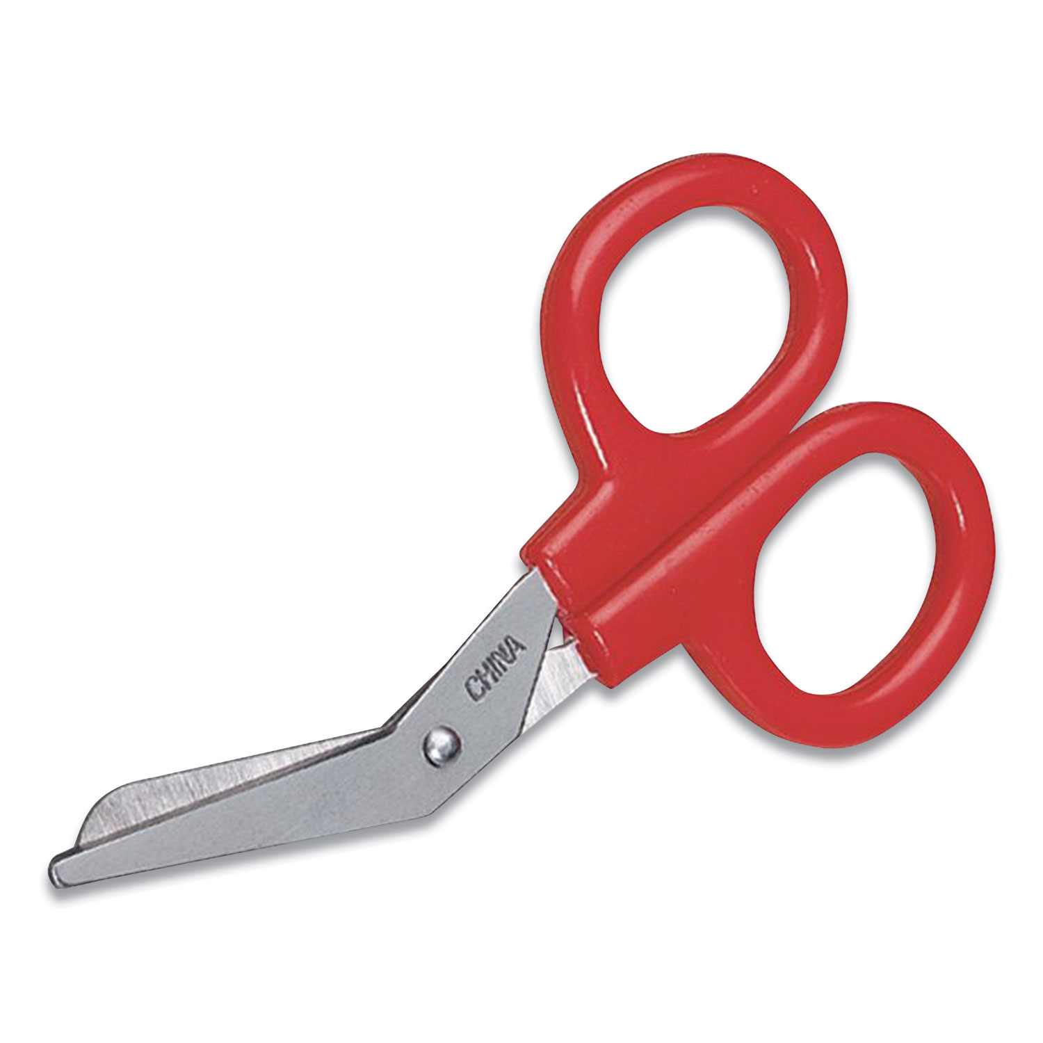 First Aid Only Angled First Aid Kit Scissors, Rounded Tip, 4" Long, 1.5" Cut Length, Red Offset