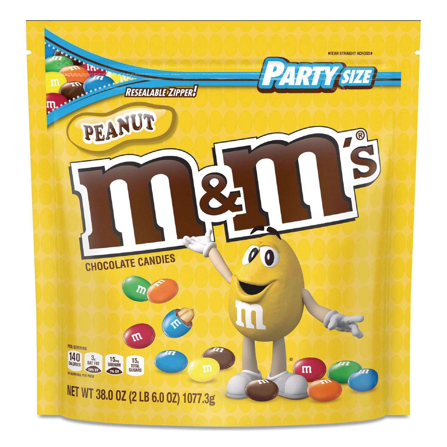 m&m's★　38 M&M's Milk Chocolate Candies, Milk Chocolate and Peanuts, 38 oz