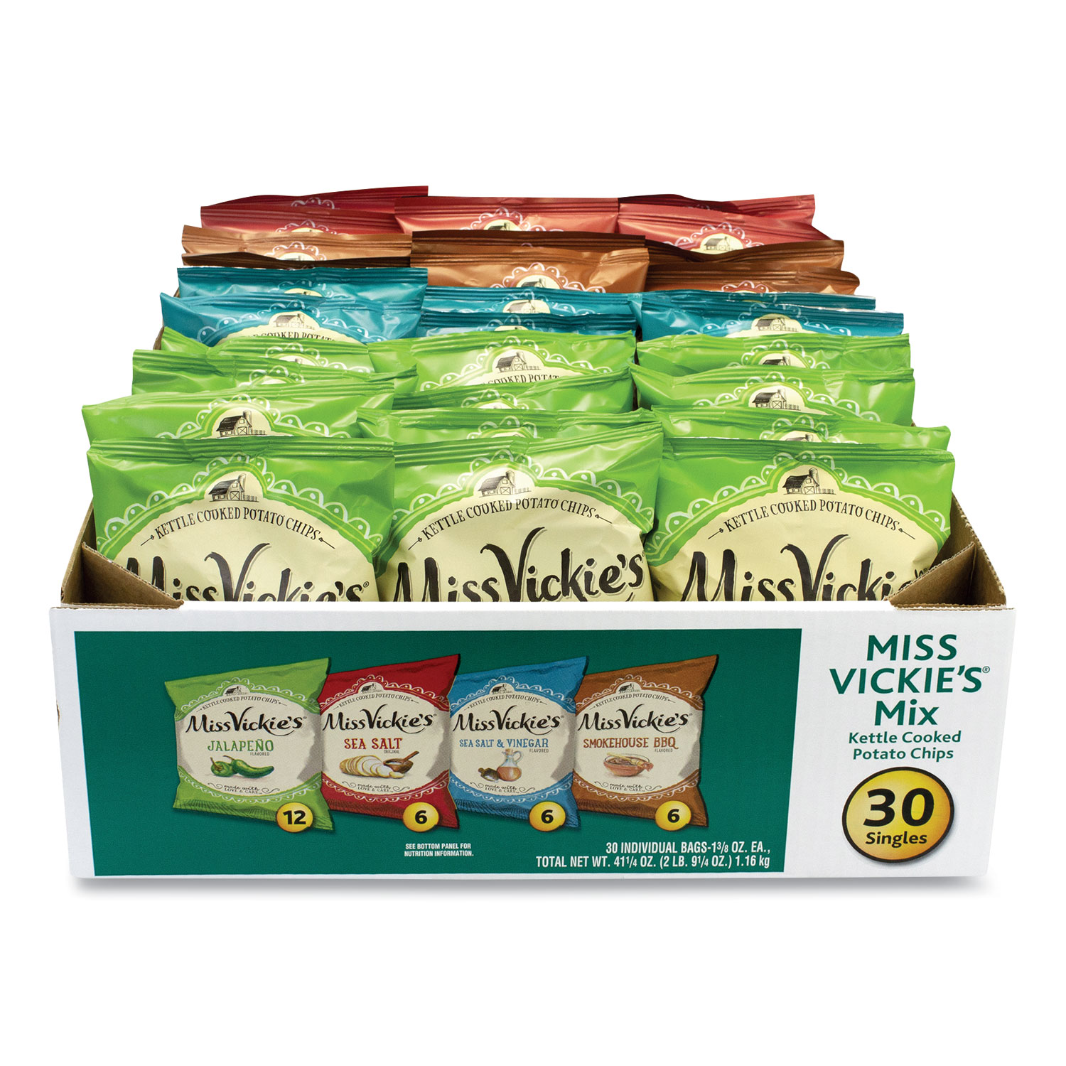 Miss Vickie's Kettle Cooked Chips Variety Mix, Four Assorted