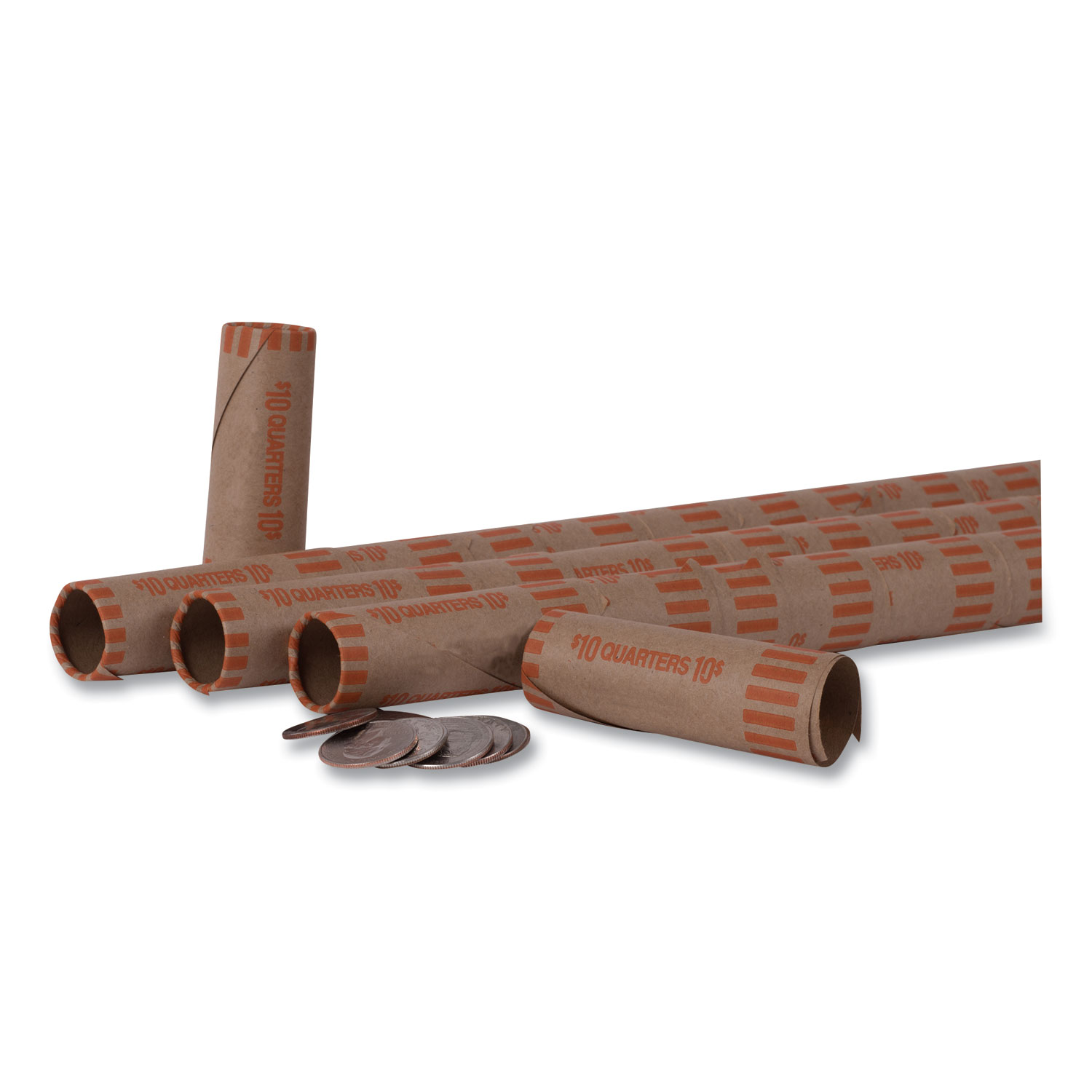 Coin-Tainer Preformed Tubular Coin Wrappers, Quarters, $10, 1000