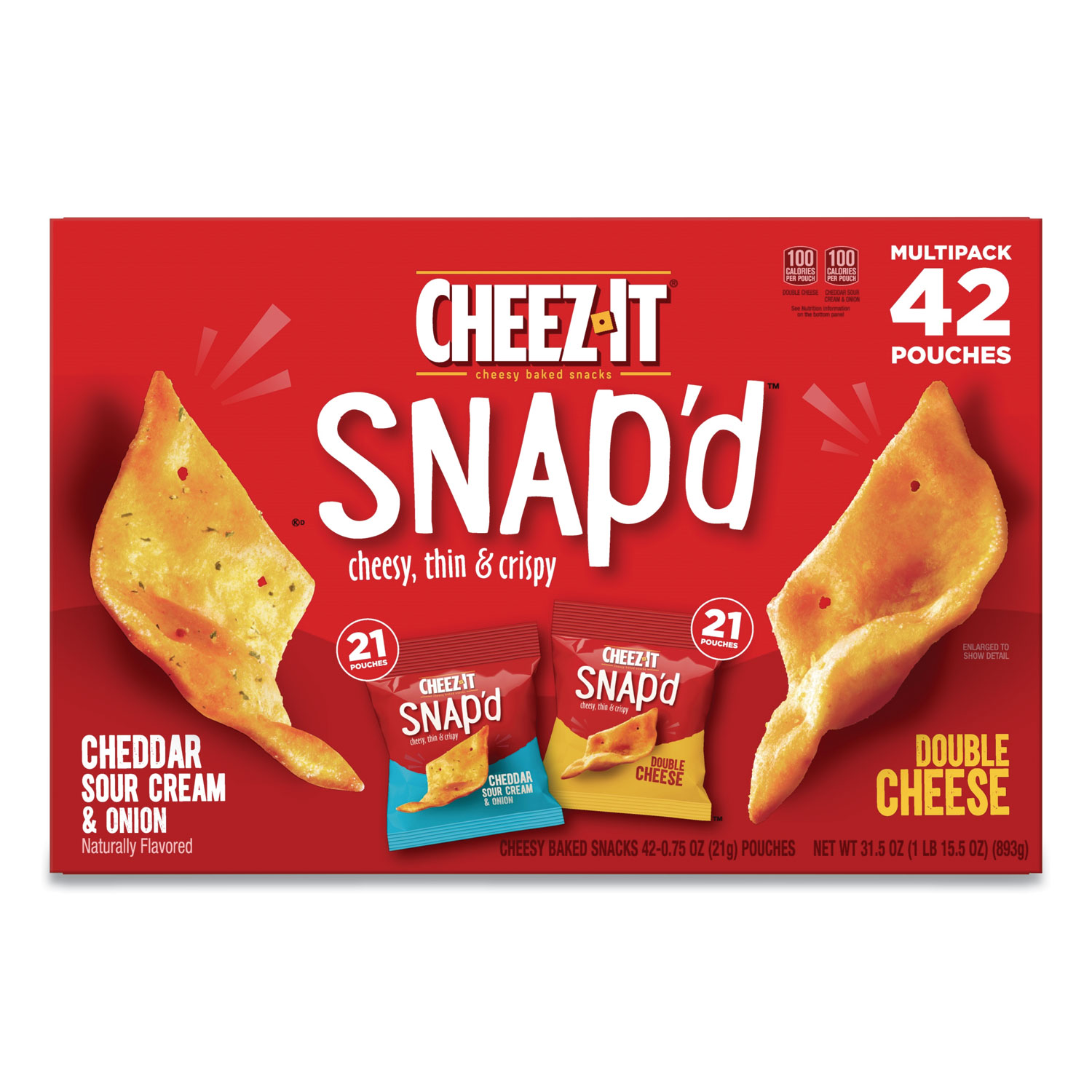 Cheez-It Snap'd Crackers Variety Pack, Cheddar Sour Cream and