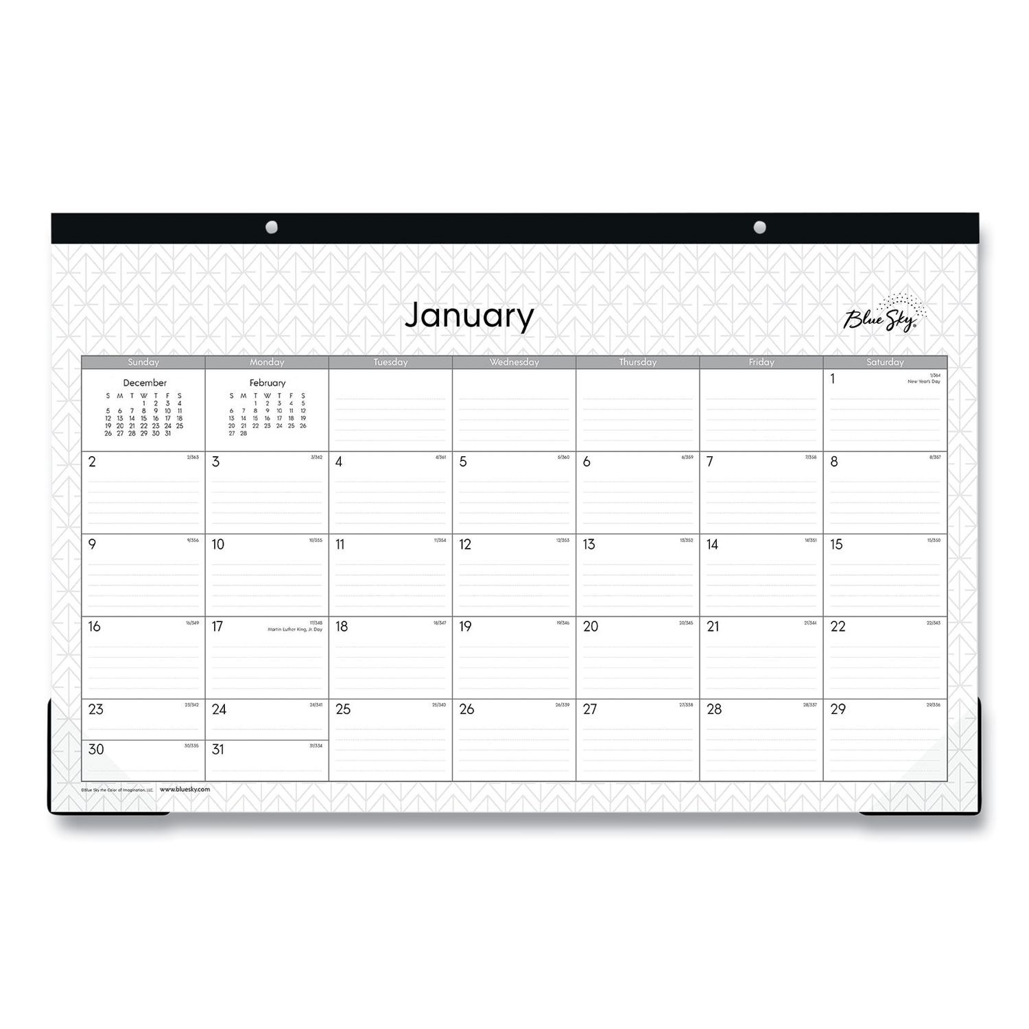 Blue Sky 2020 Monthly Desk Pad Calendar, Ruled Blocks, 22" X 17
