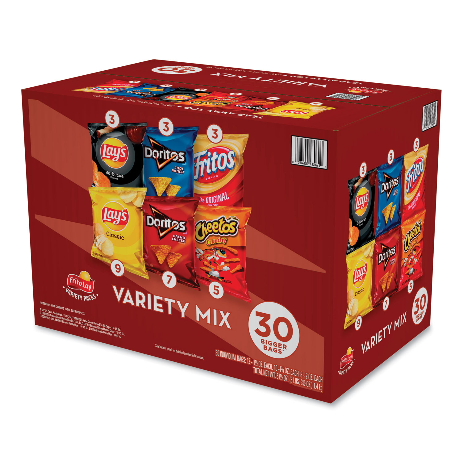 Frito-Lay Classic Variety Mix, Assorted, 30 Bags/Box (49925