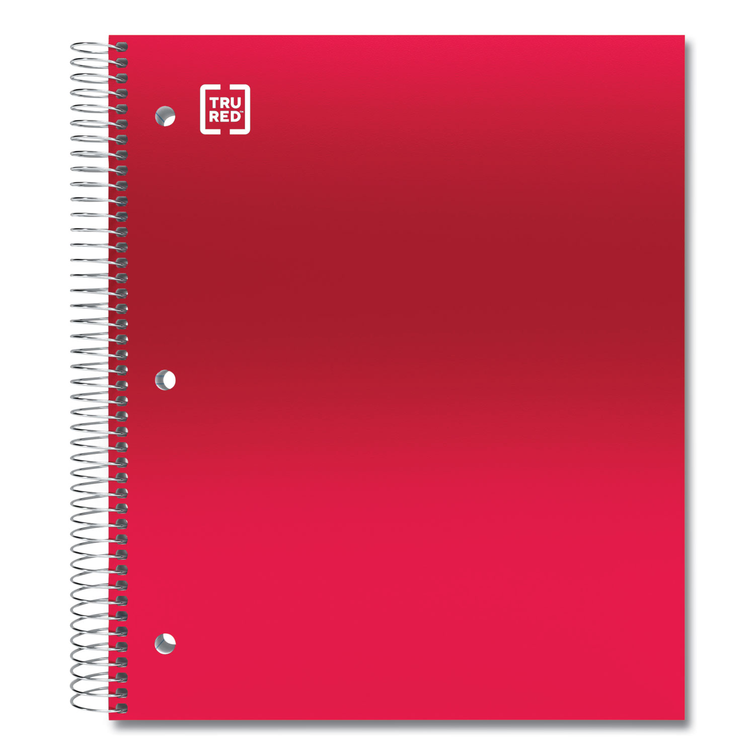 TRU RED Five-Subject Notebook, Medium/College Rule, Red Cover, 11  