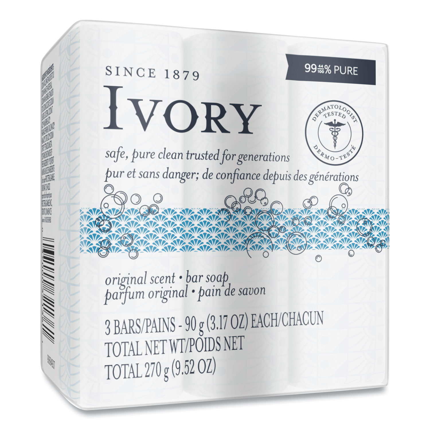 Ivory Individually Wrapped Bath Soap, Original Scent, 3.1 oz Bar, 72/Carton (12364