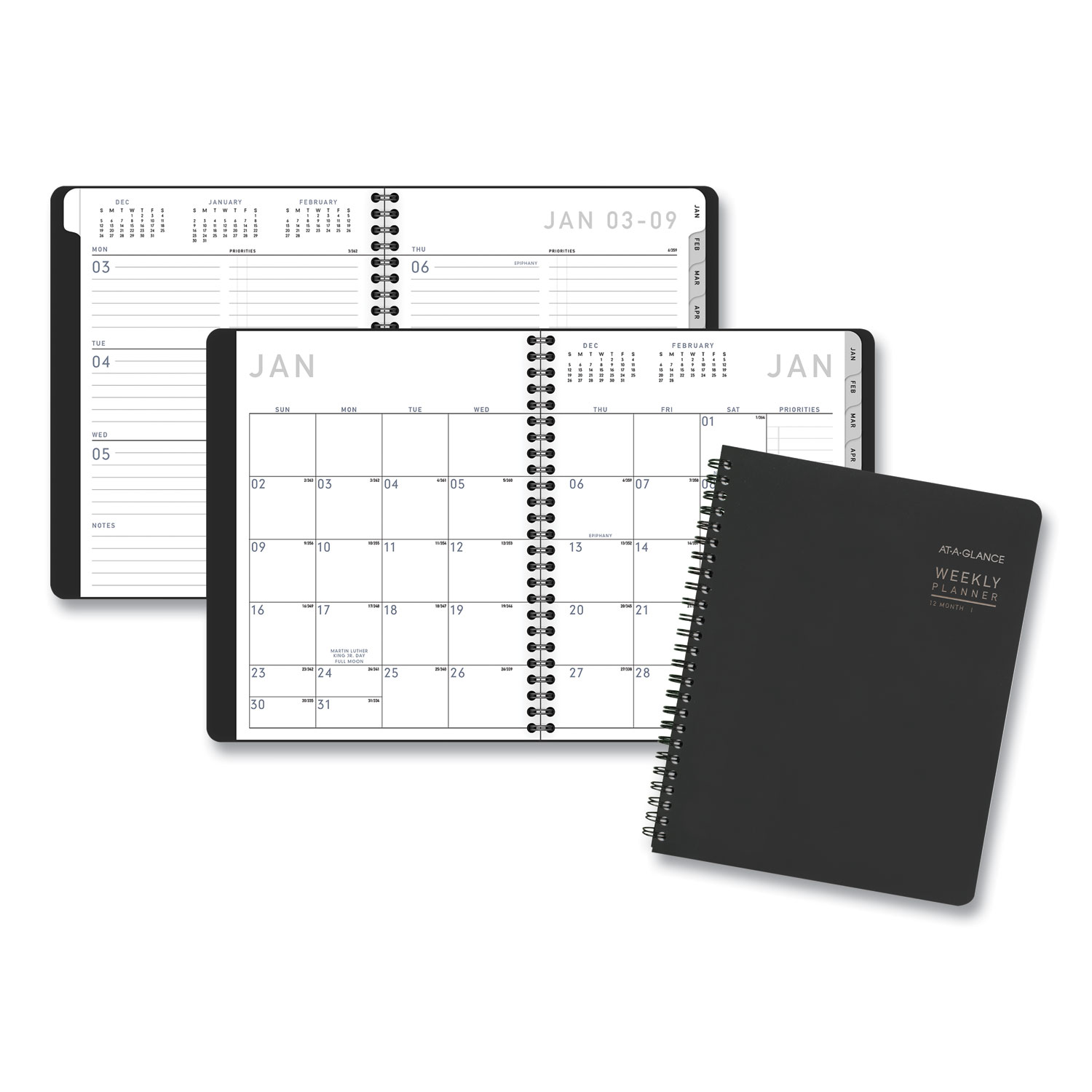 AT-A-GLANCE Recycled Monthly Planner, 11 X 9, Black, 2022 - View #5