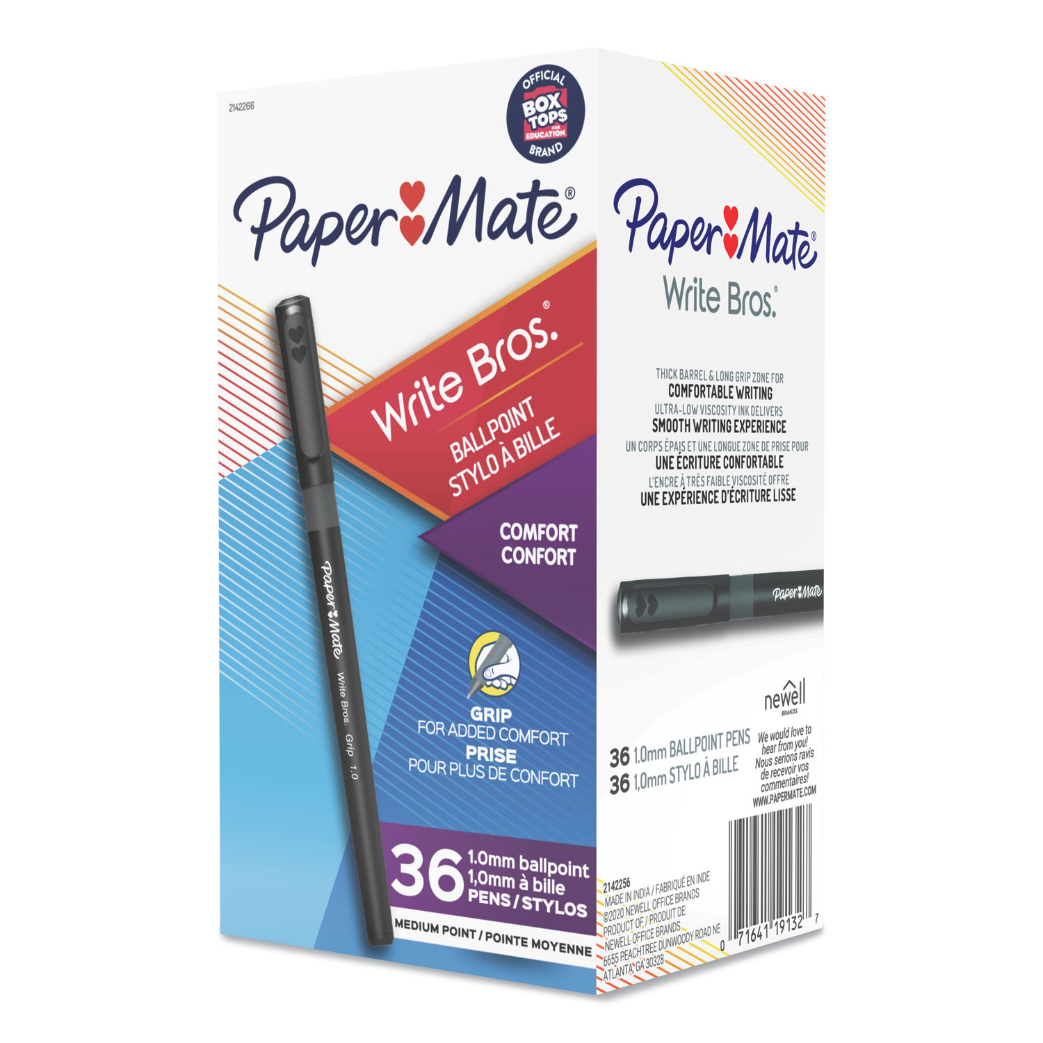 Paper Mate Write Bros. Grip Ballpoint Pen, Stick, Medium 1 mm, Black ...
