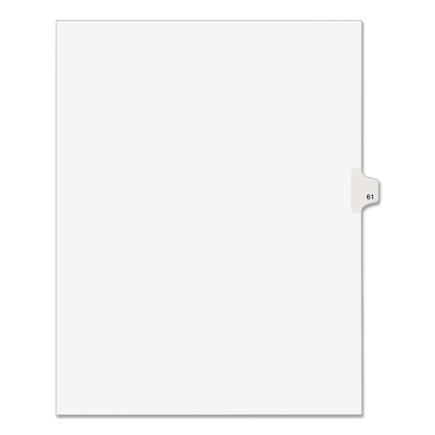 Preprinted Legal Exhibit Side Tab Index Dividers, Avery Style, 10Tab, 61, 11 x 8.5, White, 25
