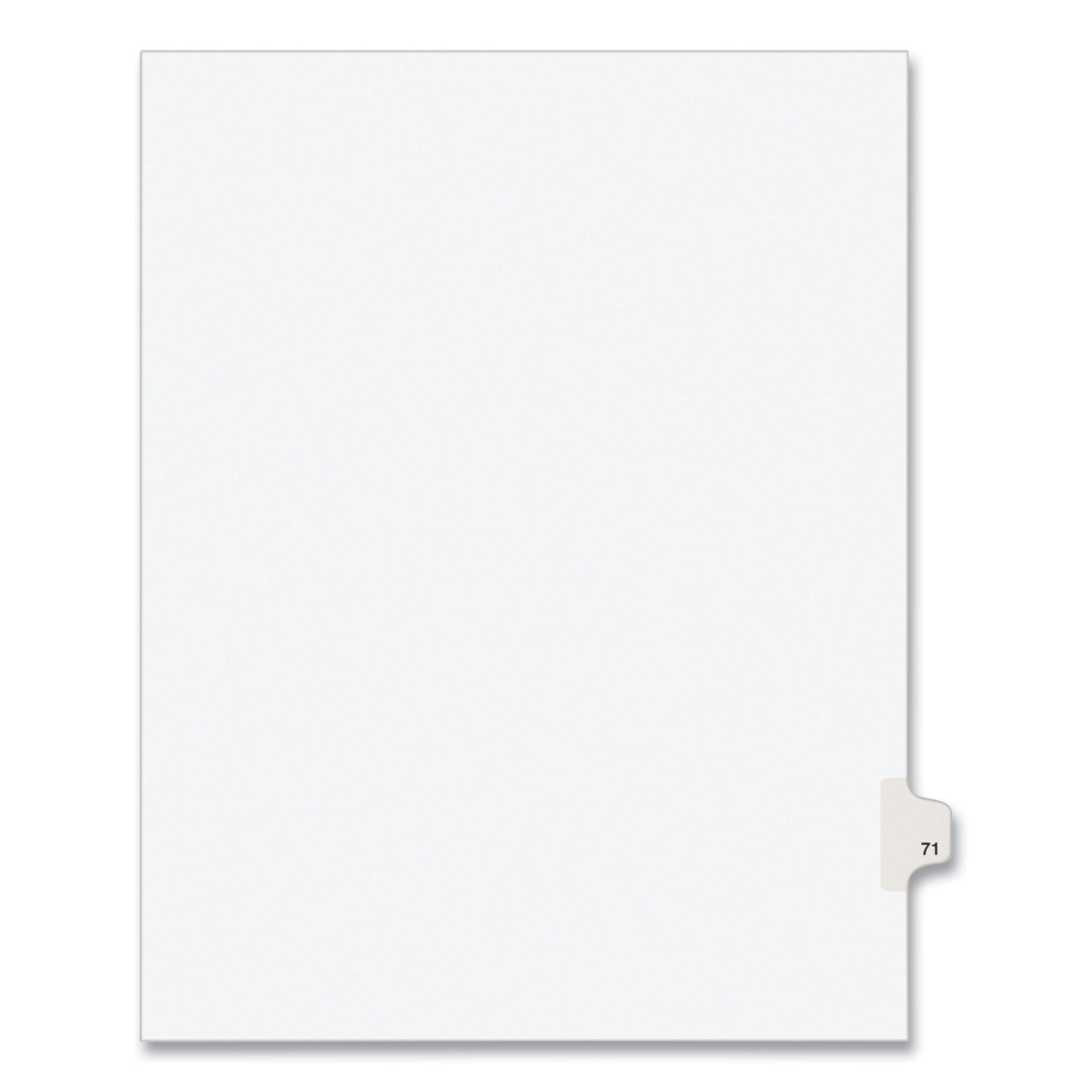 Preprinted Legal Exhibit Side Tab Index Dividers, Avery Style, 10Tab, 71, 11 x 8.5, White, 25