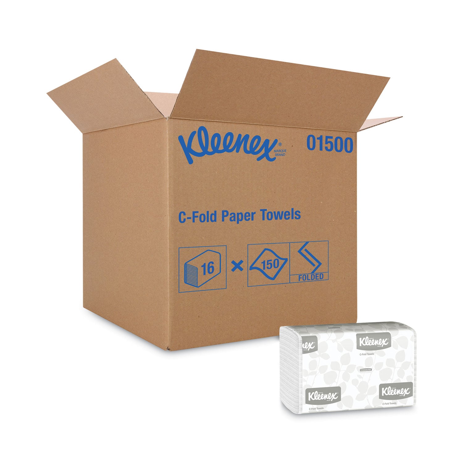 Kleenex 01500 C-Fold Towels, 150 Pack, 16ct