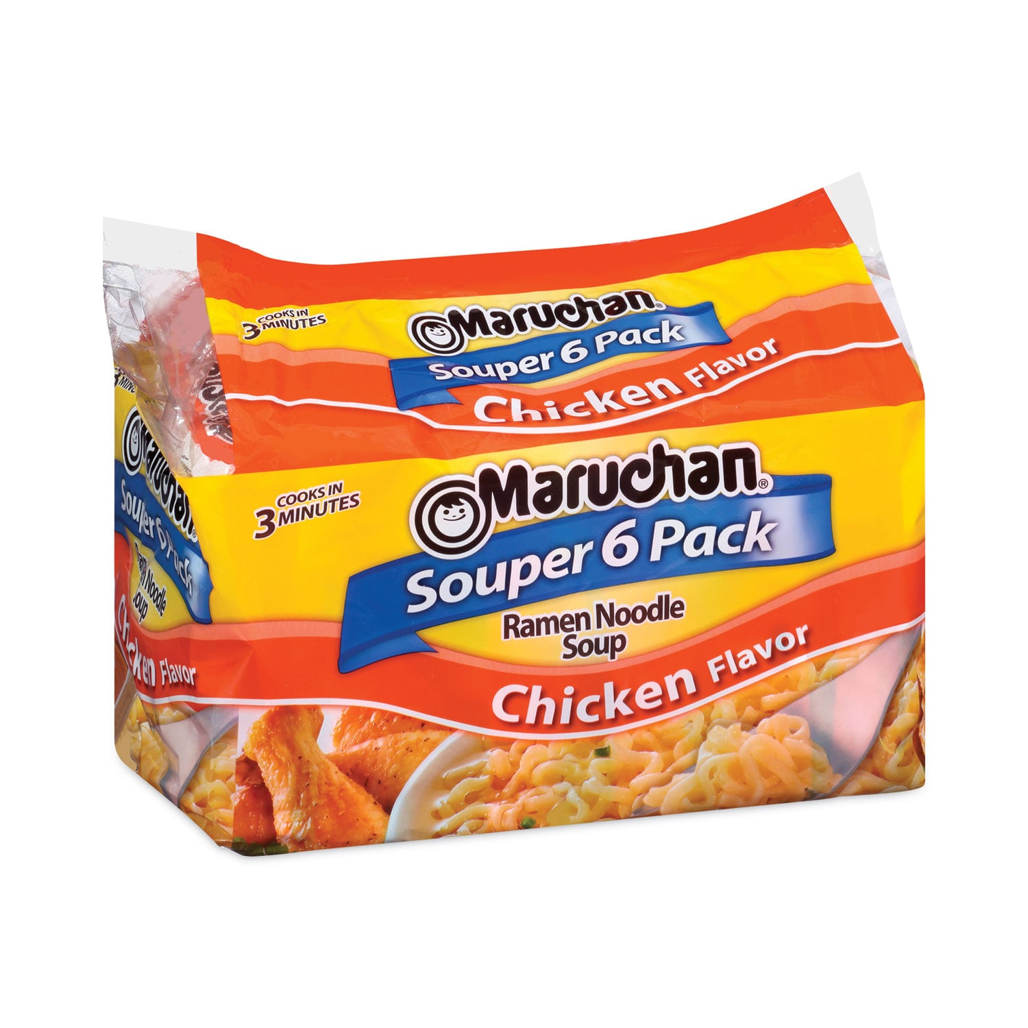 maru189ページ⑦ Maruchan Ramen Noodle Soup Chicken Flavor Souper 6 Pack, 18 oz, 4