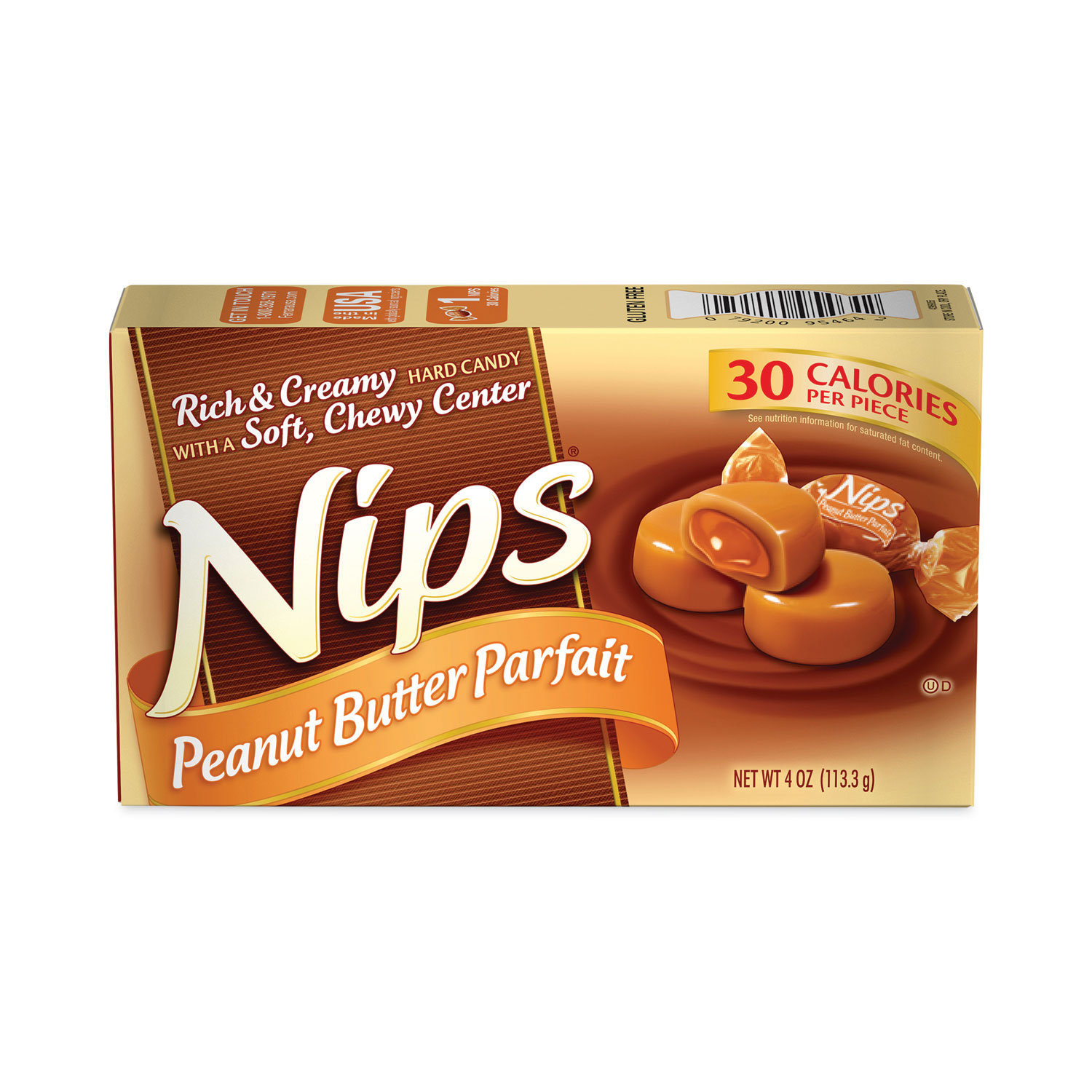 Nestle Nips Hard Candy, Peanut Butter Parfait, 4 oz Pack, 12 Packs