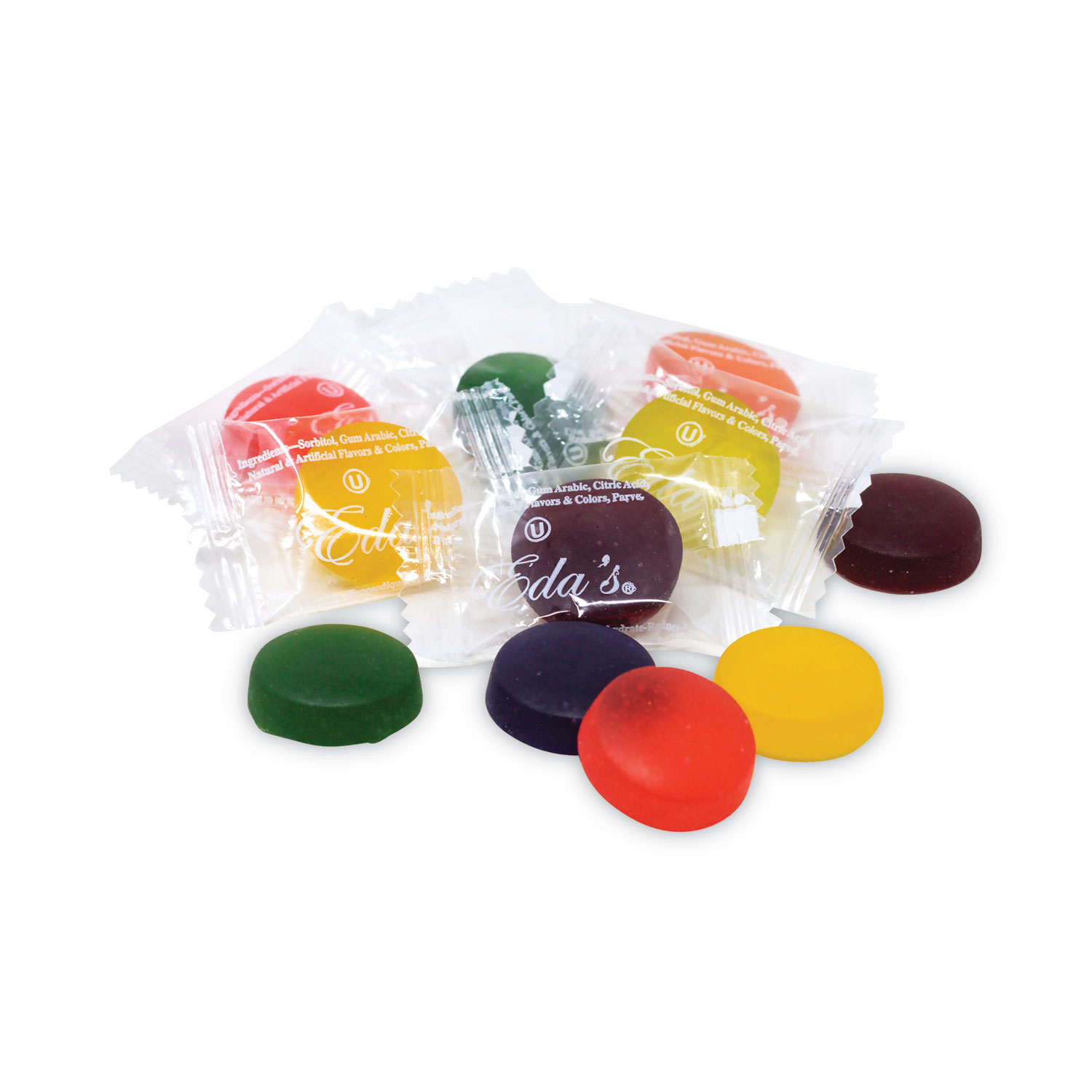 Eda's Sugar-Free Mixed Fruit Hard Candies, Ten Fruit Flavors