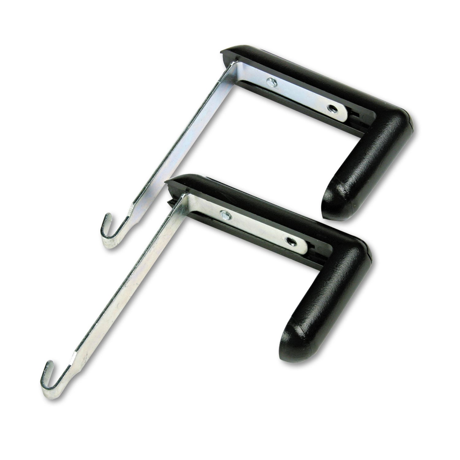 Quartet Adjustable Cubicle Hangers, Aluminum/Black, 2/Set, image size:1500x1500