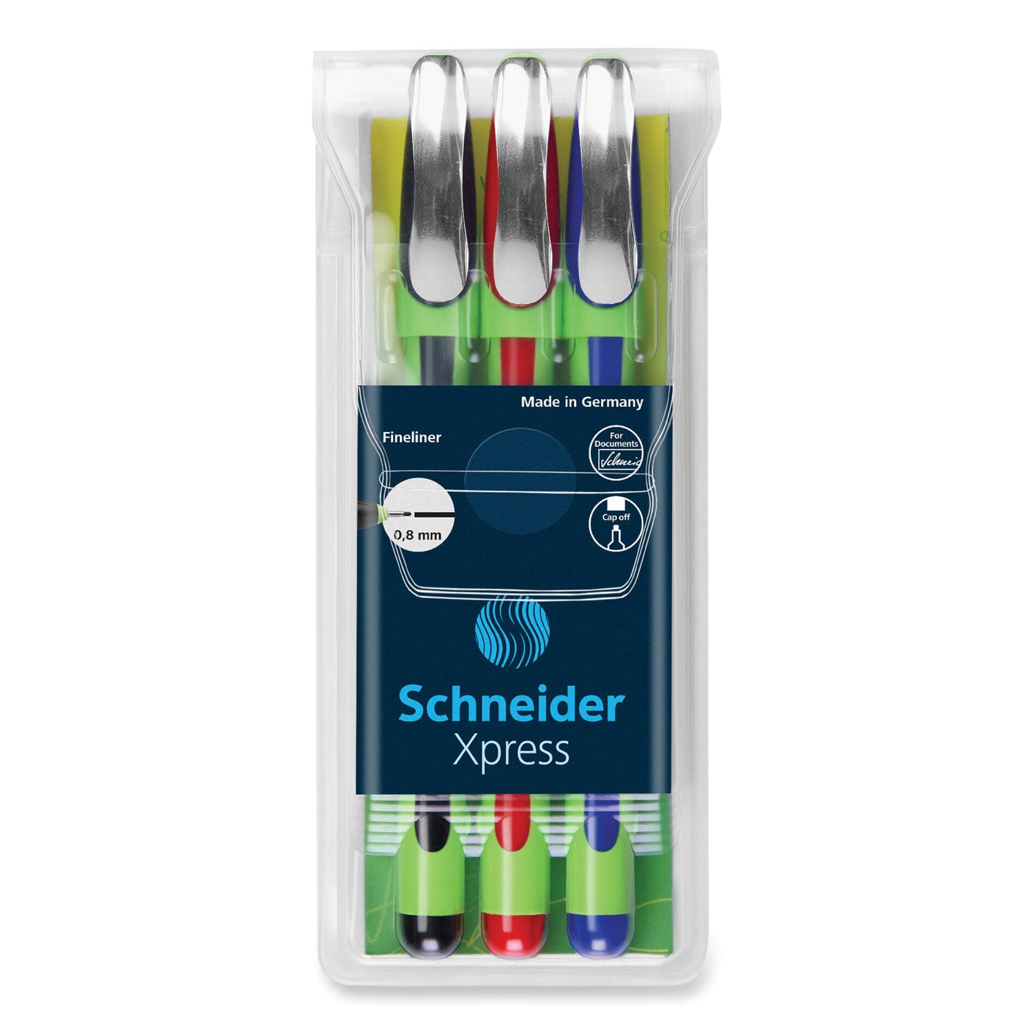 Stride Schneider Xpress Fineliner Stick Pen, Assorted Ink