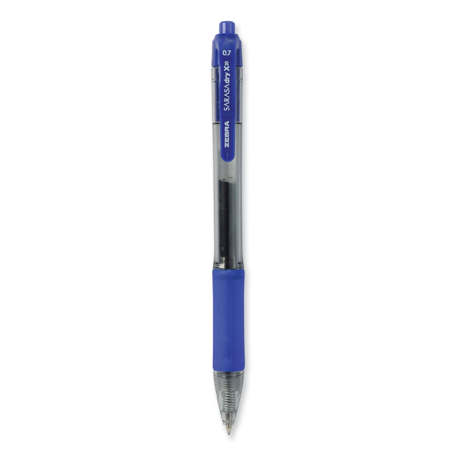 Zebra Sarasa Dry Gel X20 Retractable Gel Pen, Medium 0.7mm, Blue