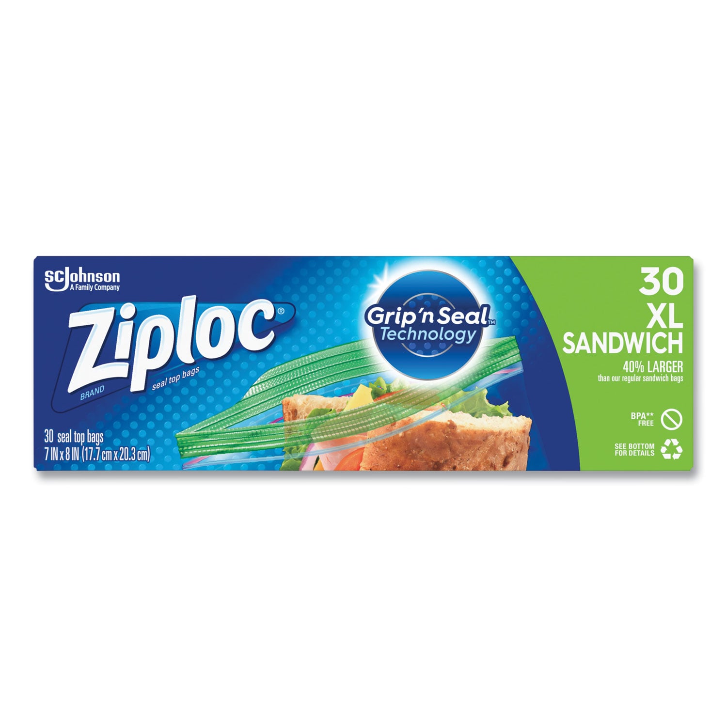 Ziploc Sandwich Seal Top Bags, 8