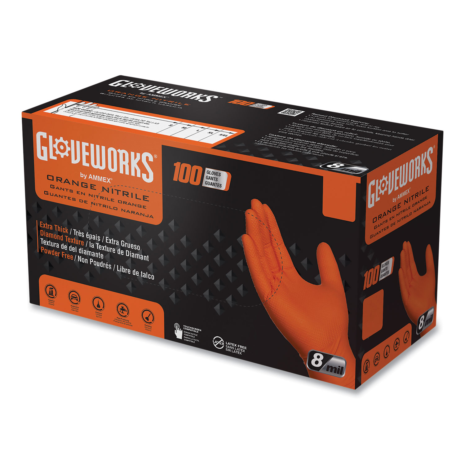 GloveWorks by AMMEX Heavy-Duty Industrial Nitrile Gloves