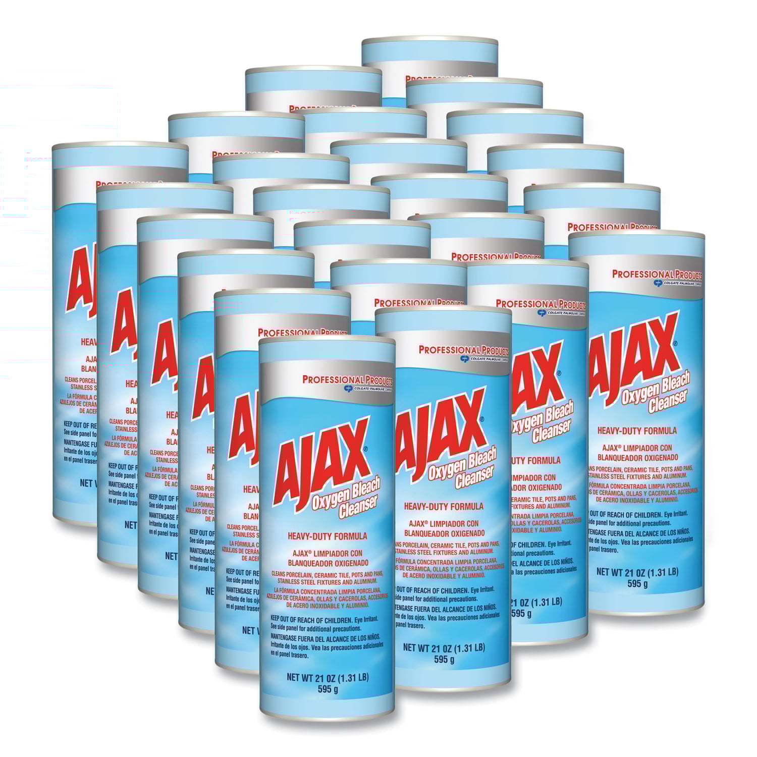 Ajax Professional Oxygen Bleach Powder Cleanser, 21oz Can, 24