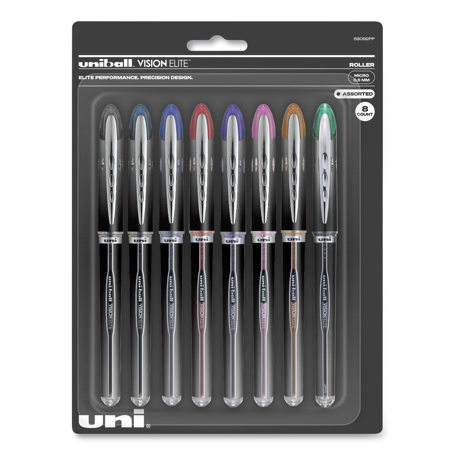 thumbnail image 2 of Uni-ball Vision Elite Rollerball Pens, Fine Point 0.5mm, Black Ink, 12-Count Pack 2 of 4