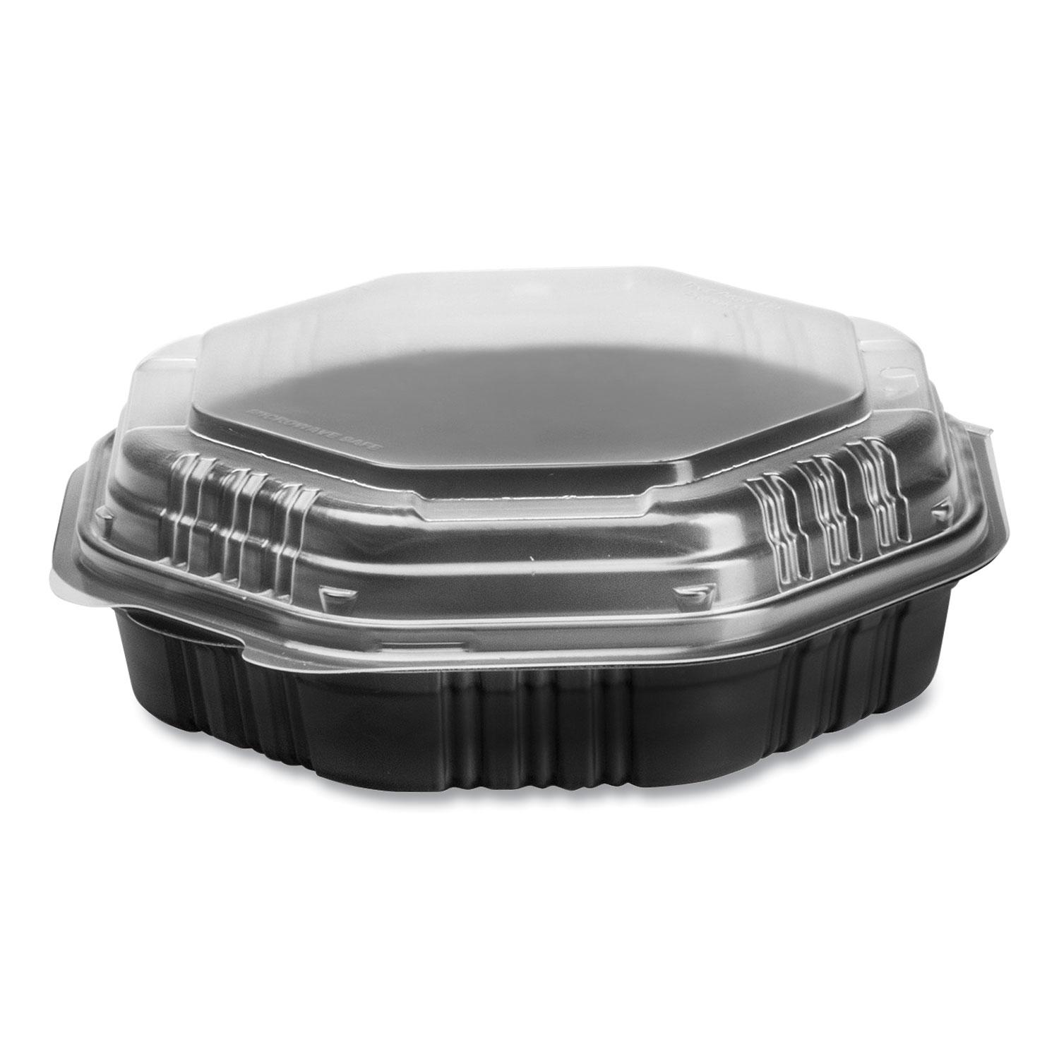 Dart OctaView HF Containers, Black/Clear, 31oz, 9.55w x 9.13d x