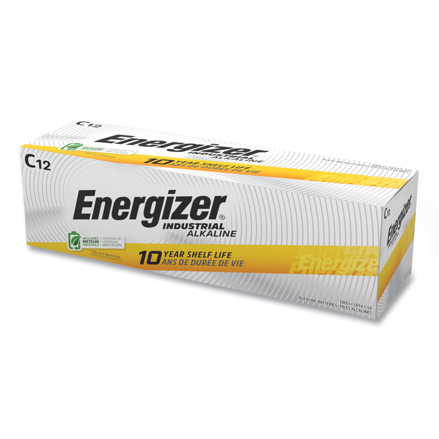 Energizer Industrial Alkaline C Batteries, 1.5 V, 12/Box (EN93