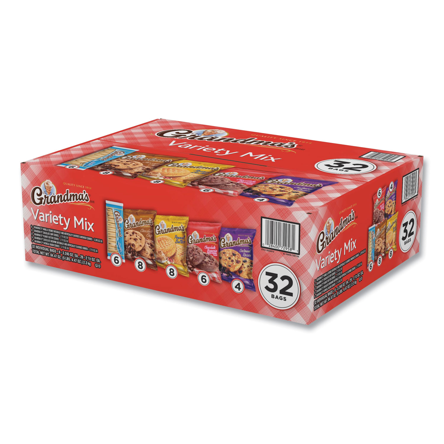 Grandma's Cookies Variety Tray, Assorted Flavors, (6) 3.25