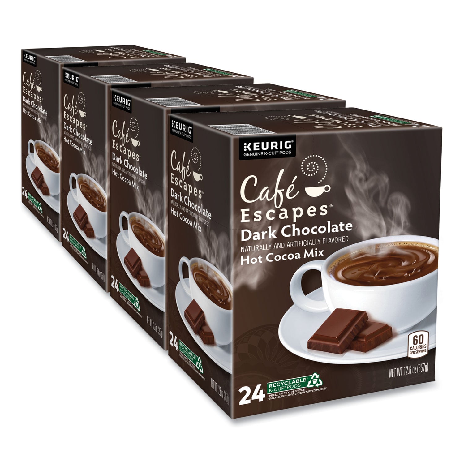 Keurig Dark Chocolate Hot Cocoa K-Cups, 24/Box, Box/Carton