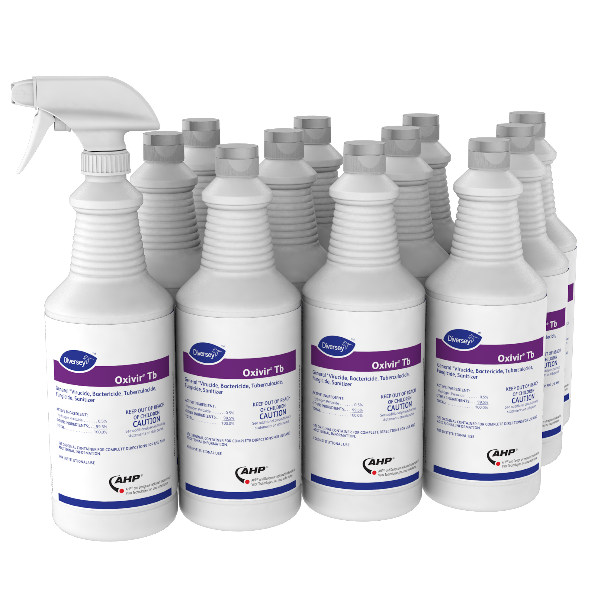 Diversey Oxivir TB One-Step Disinfectant Cleaner, 32oz Bottle, 12