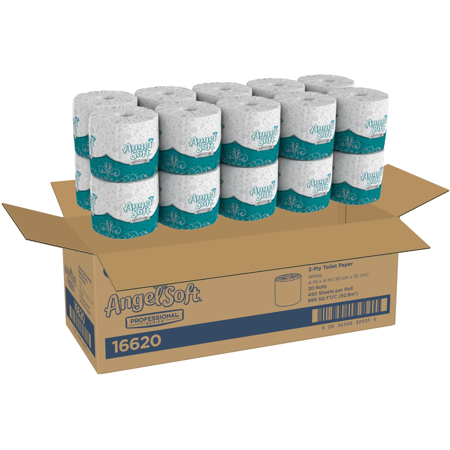 Angel Soft 16620 Premium Toilet Paper, 2-Ply, 450 Sheets, 20