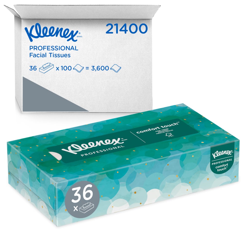 Kleenex White Facial Tissue for Business, 2-Ply, White, Pop-Up Box
