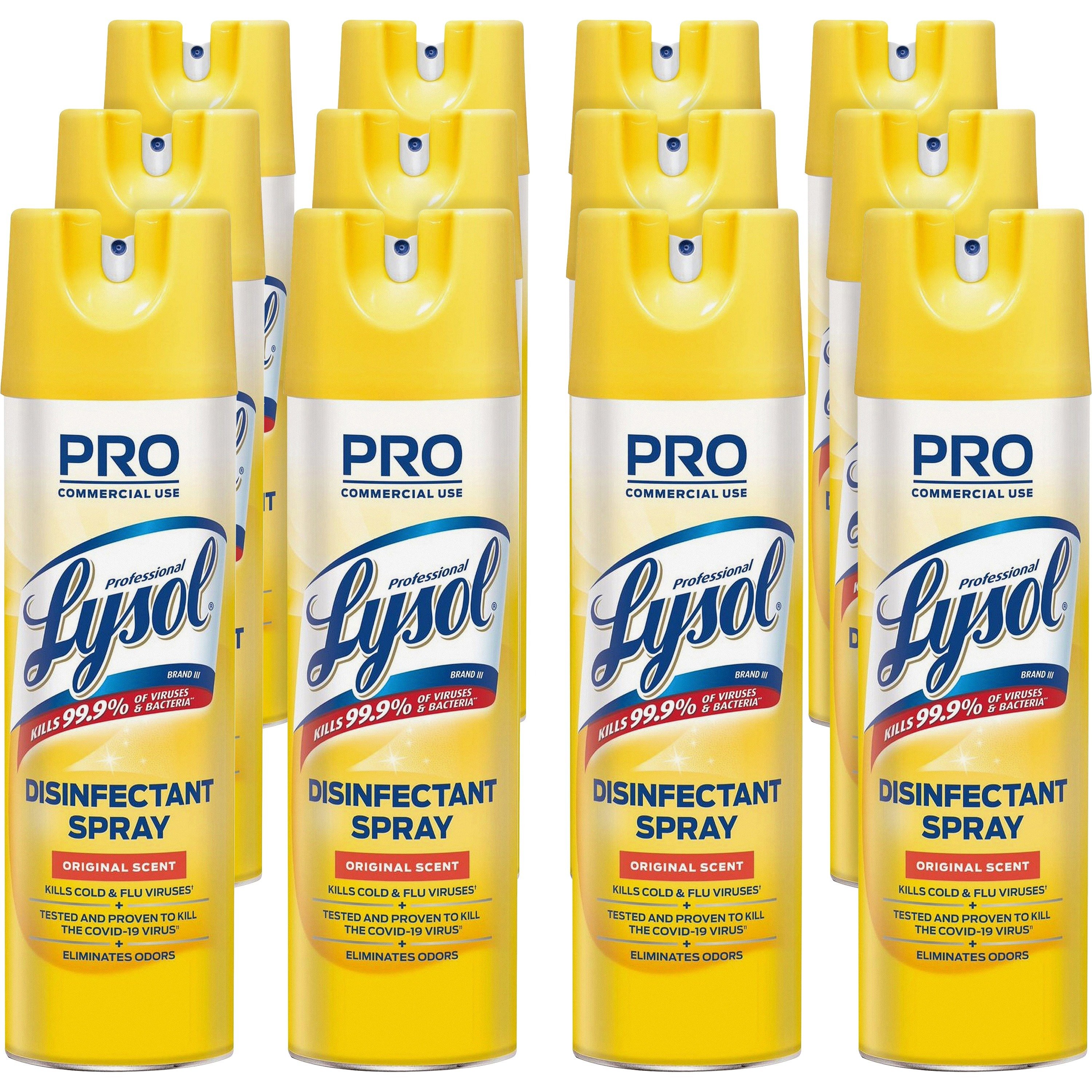 Lysol Disinfectant Spray, Original Scent, 19 oz Aerosol, 12 Cans/Carton